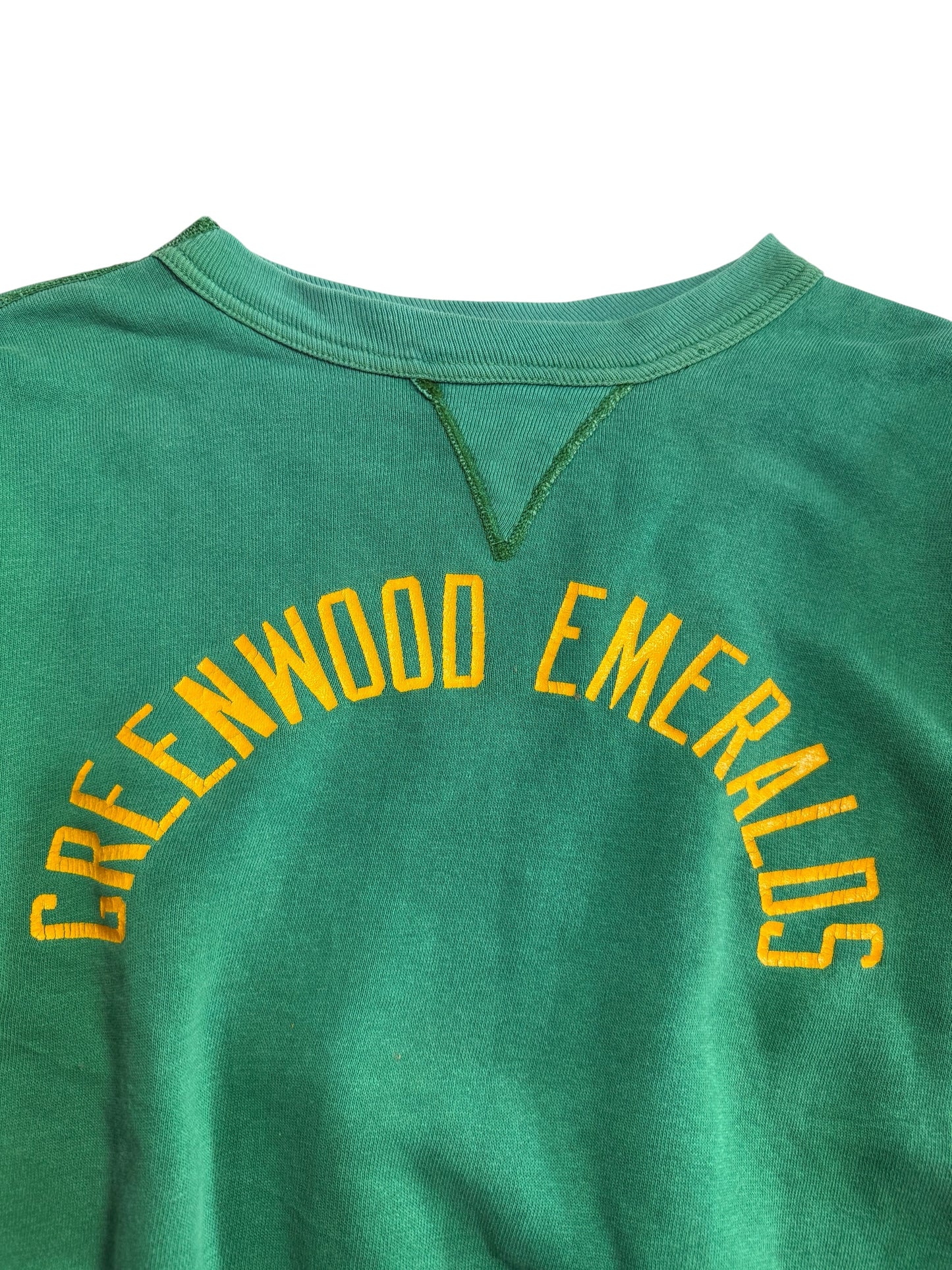 Vintage 1960s Greenwood Emeralds Single V Green Sweatshirt