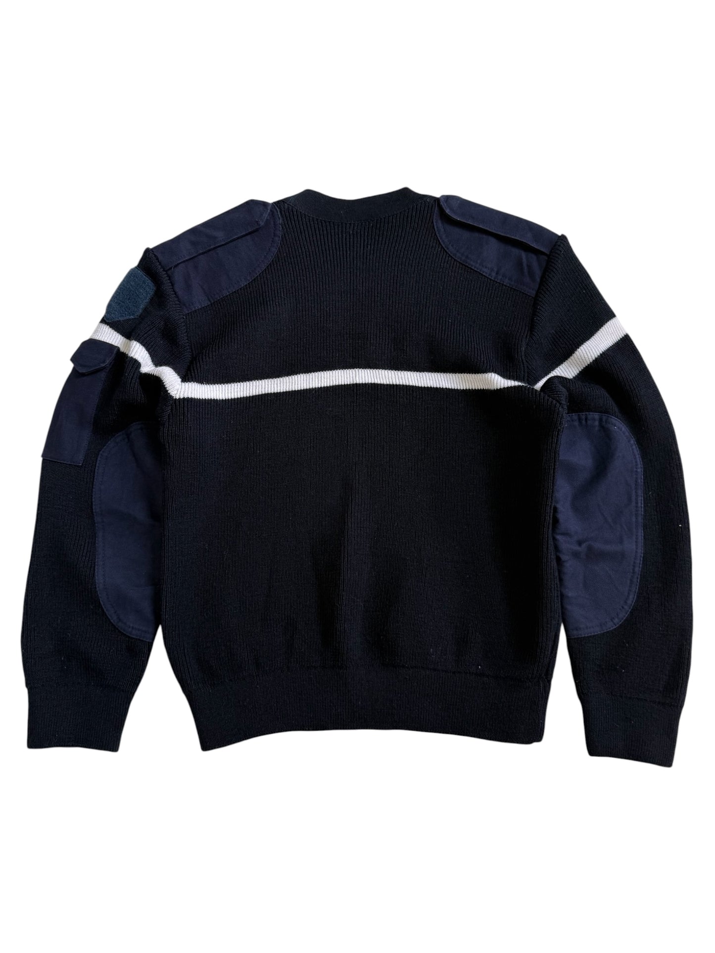 Vintage French Gendarmerie Wool Commando Sweater Made in France Military Knit