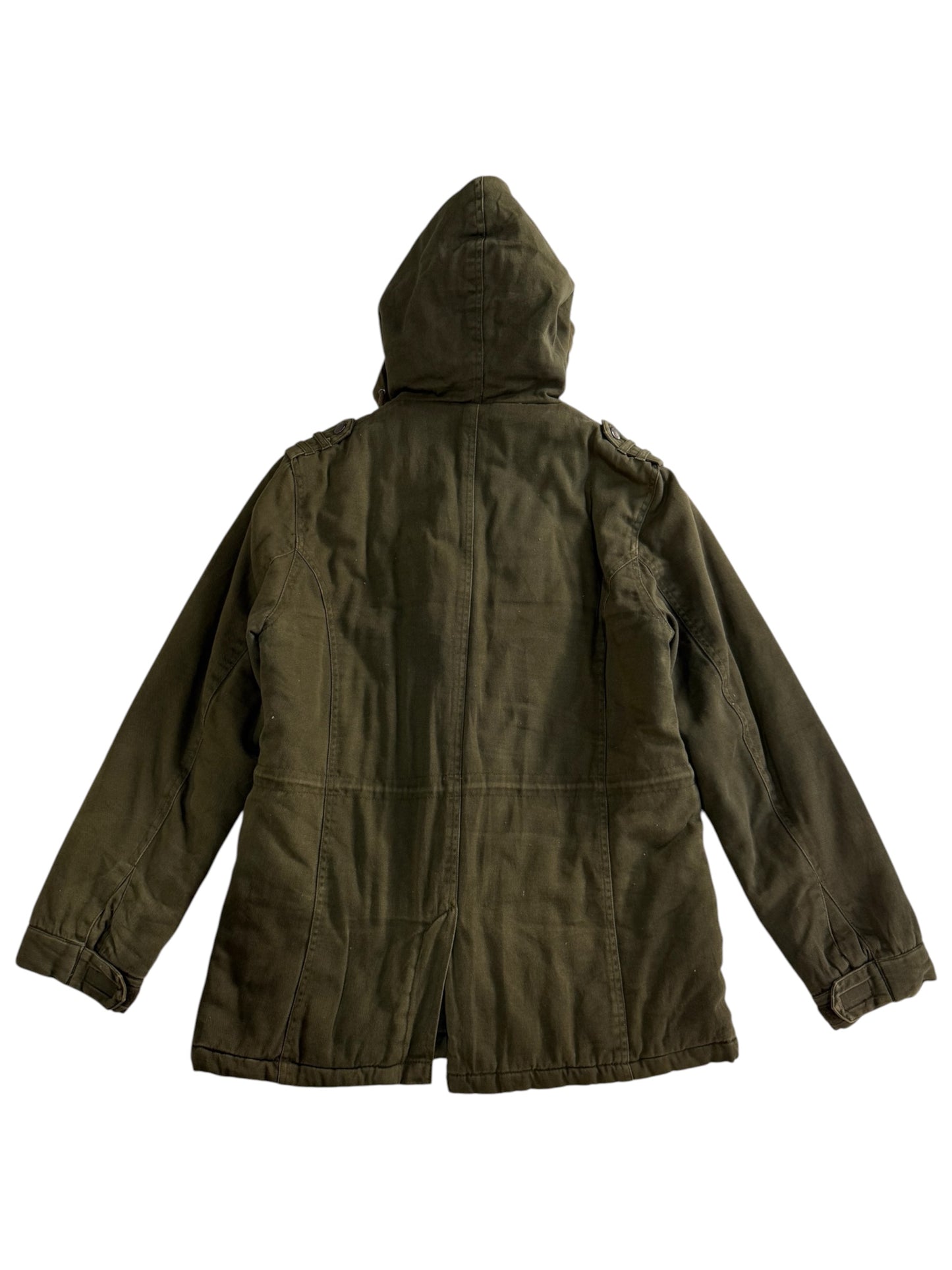 Vintage In The Attic Japan Hooded Military Jacket Olive Green Fireman Clasp Parka
