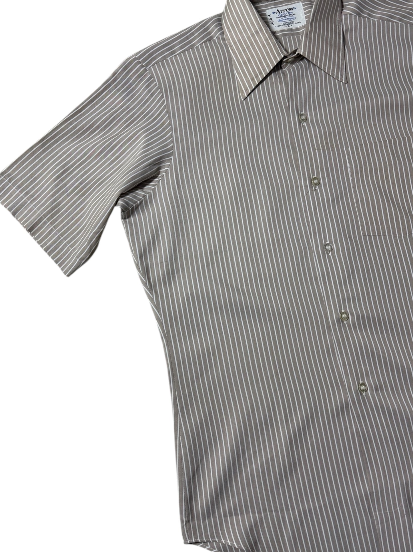 Vintage 1970s–80s Arrow Decton Perma-Iron Stripe Shirt USA