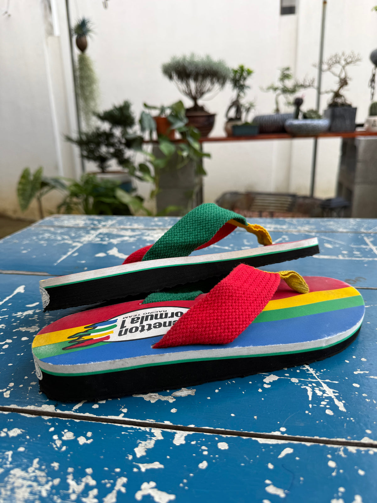 Benetton Formula 1 Racing Team Multicolor Flip Flops Sandals
