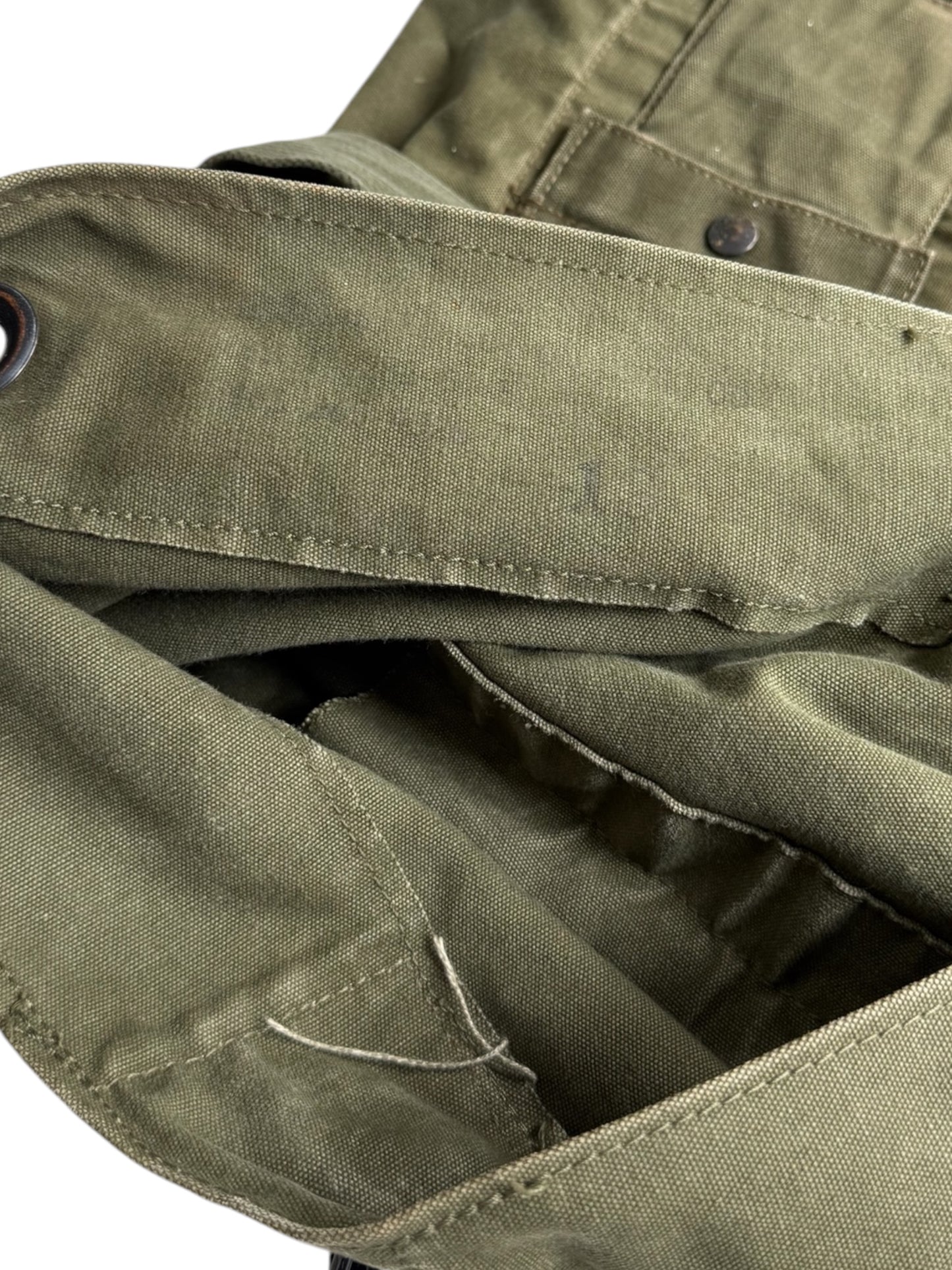 Vintage 50s-60s Us Army Olive Drab Canvas Top-Load Duffle Bag