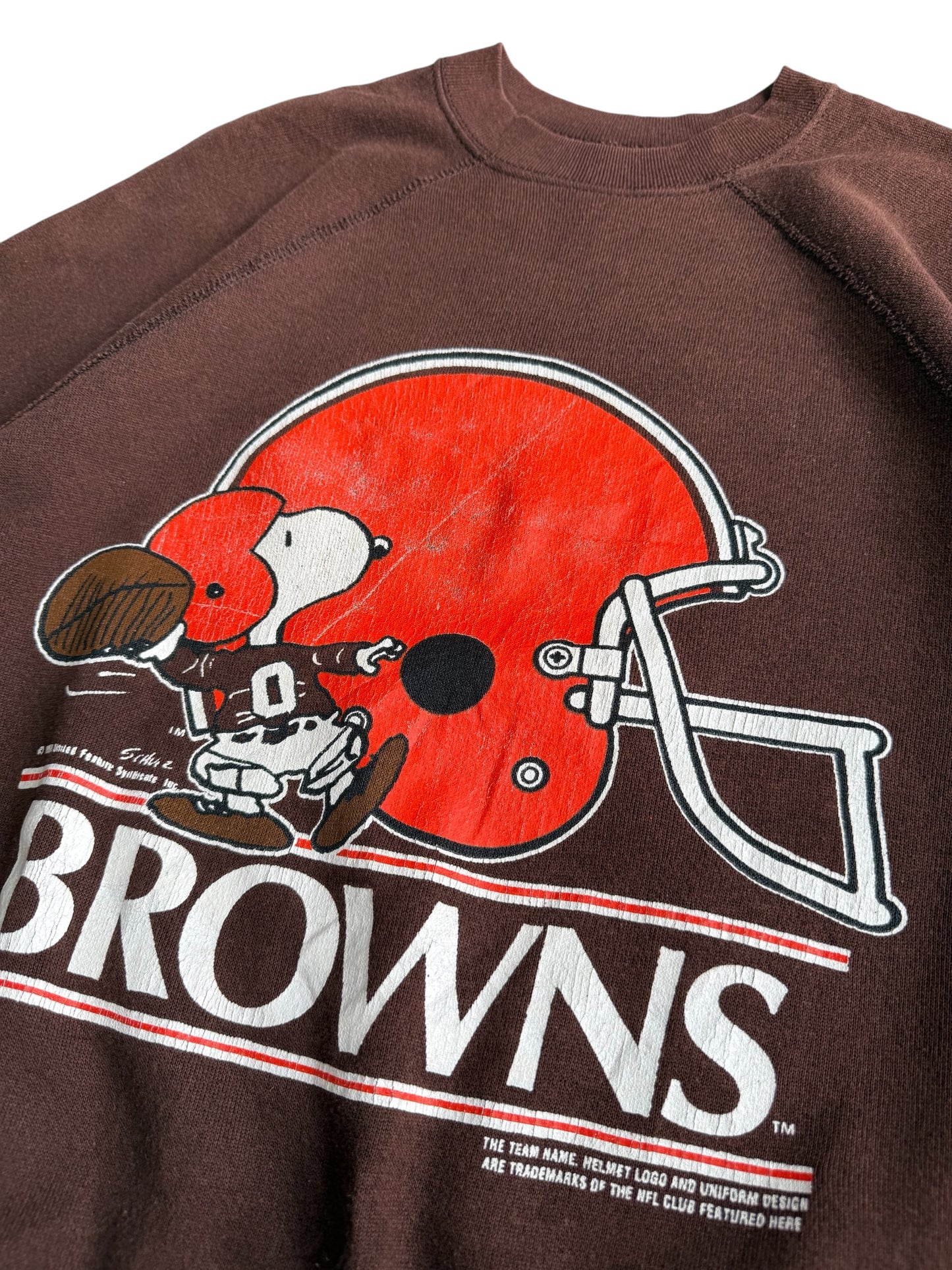 Vintage 70s–80s Peanuts Cleveland Browns Artex Sweatshirt Made in USA