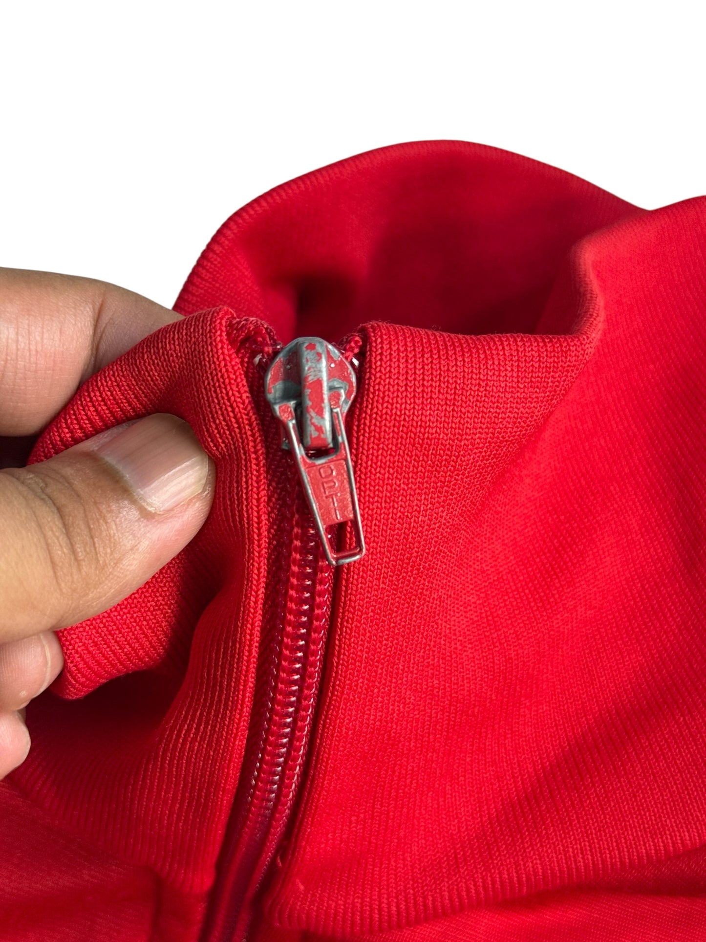 Vintage 80s 90s Arena Track Jacket Side Tape Training Top Red Navy