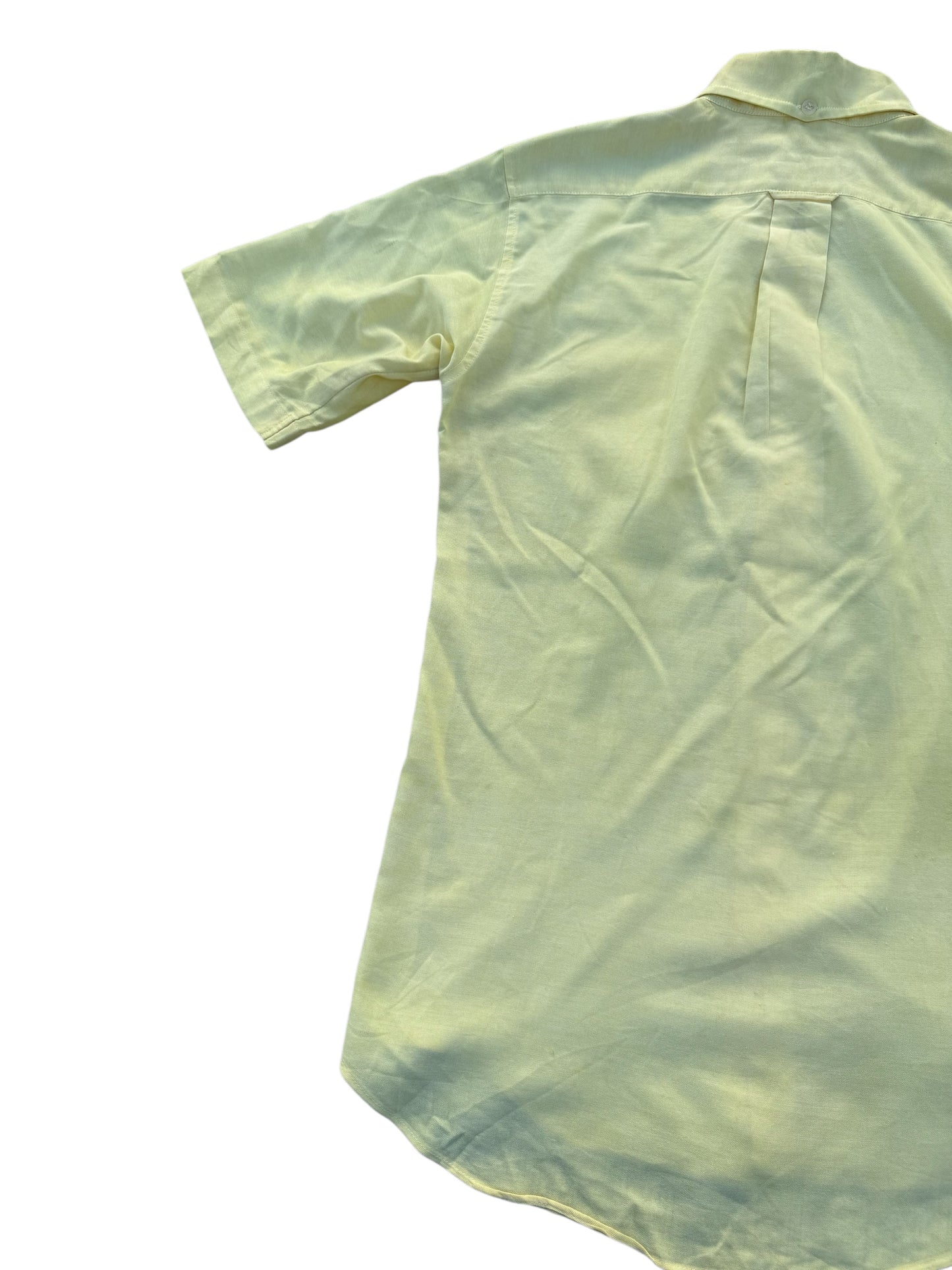 Vintage 70s–80s FANCYING Yellow Button-Down Short Sleeve Shirt