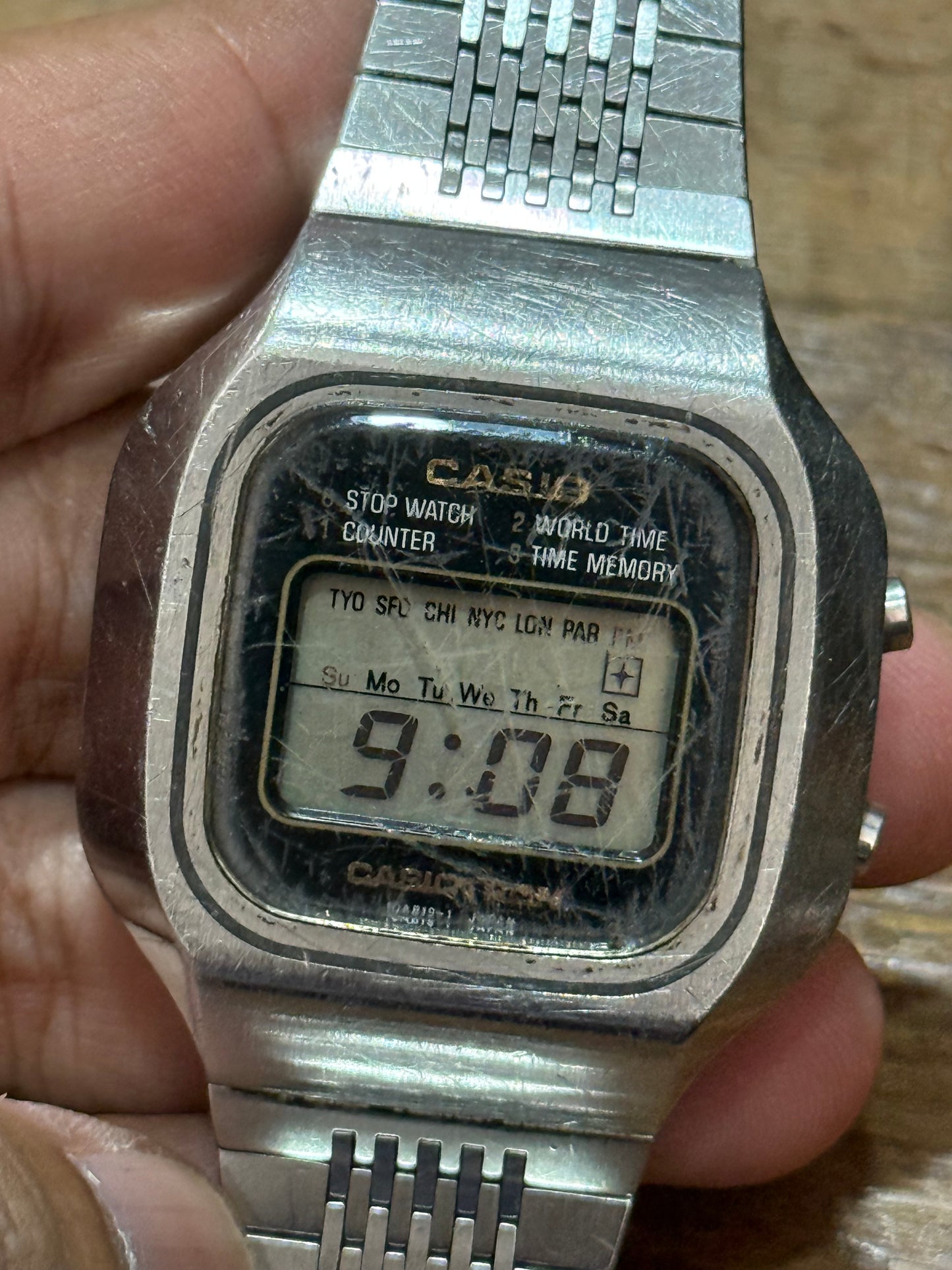 Vintage Casio Casiotron S-14 Japan Watch Junk Not Working For Parts