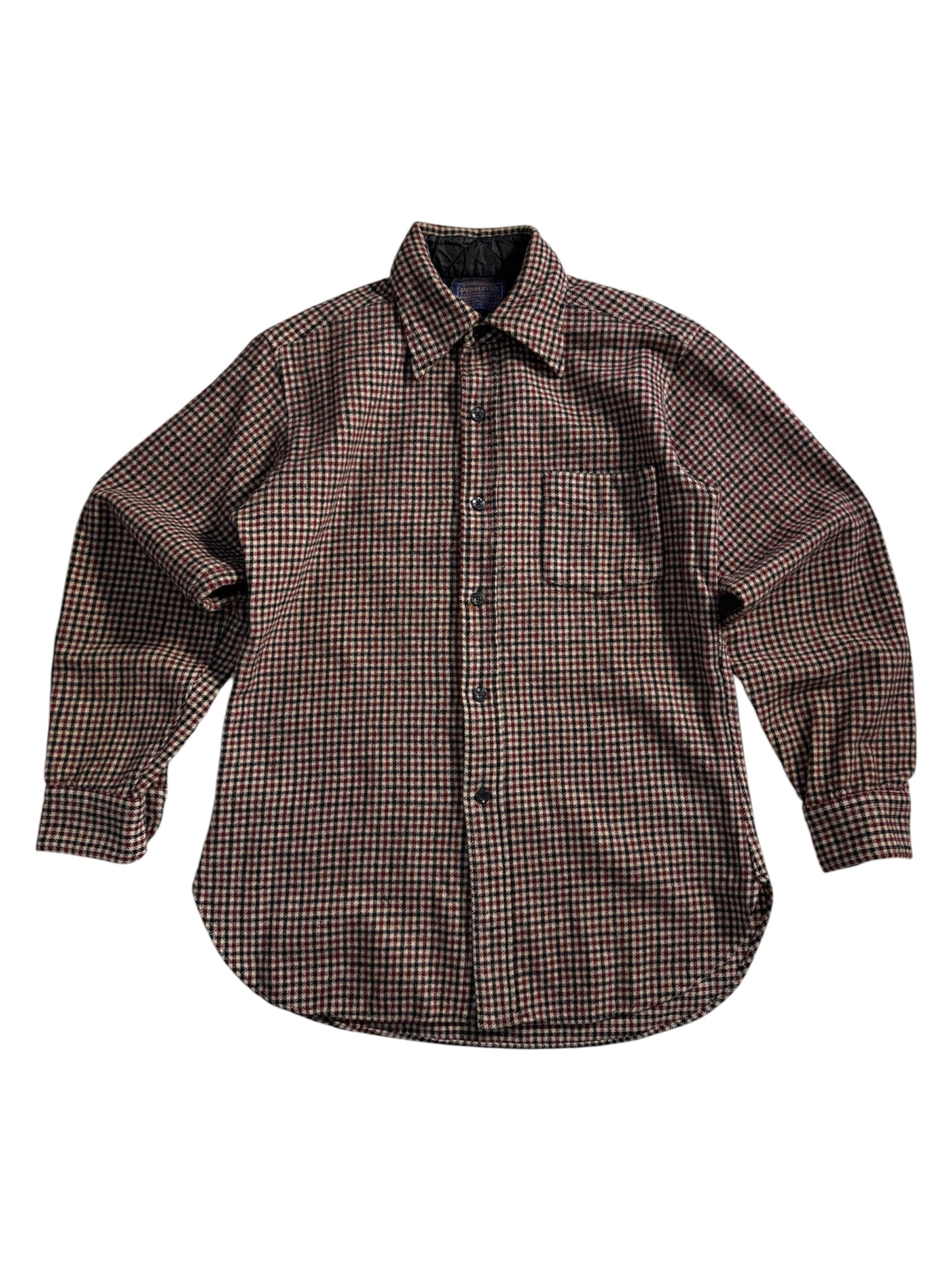 Vintage 80s Pendleton Wool Check Shirt Made In Usa Quilted Lining
