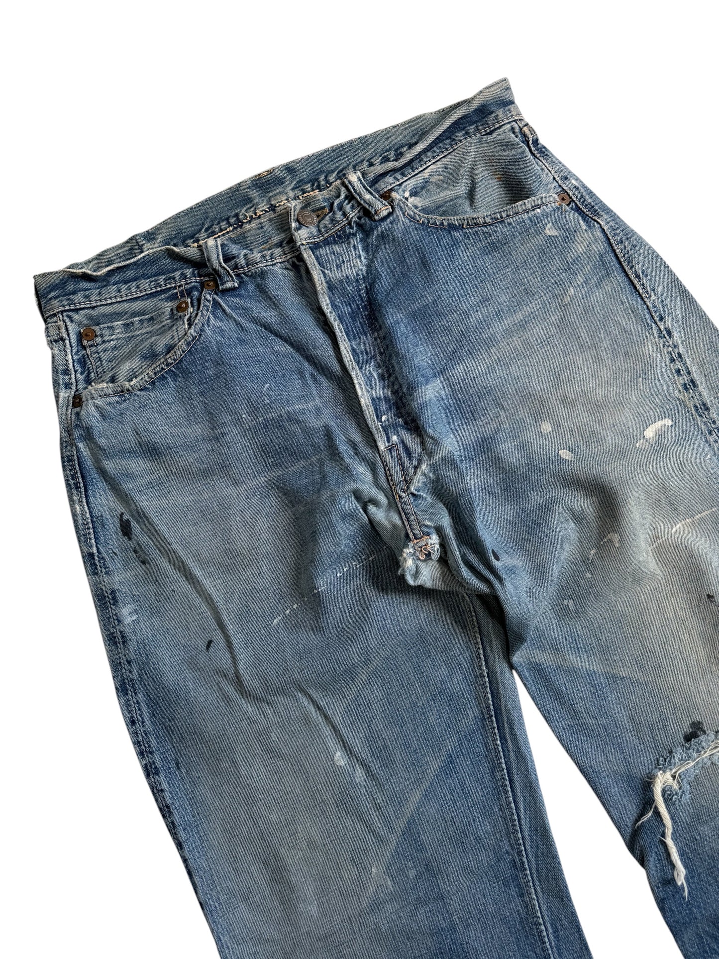 Vintage Warehouse & Co Selvedge Denim Distressed Jeans