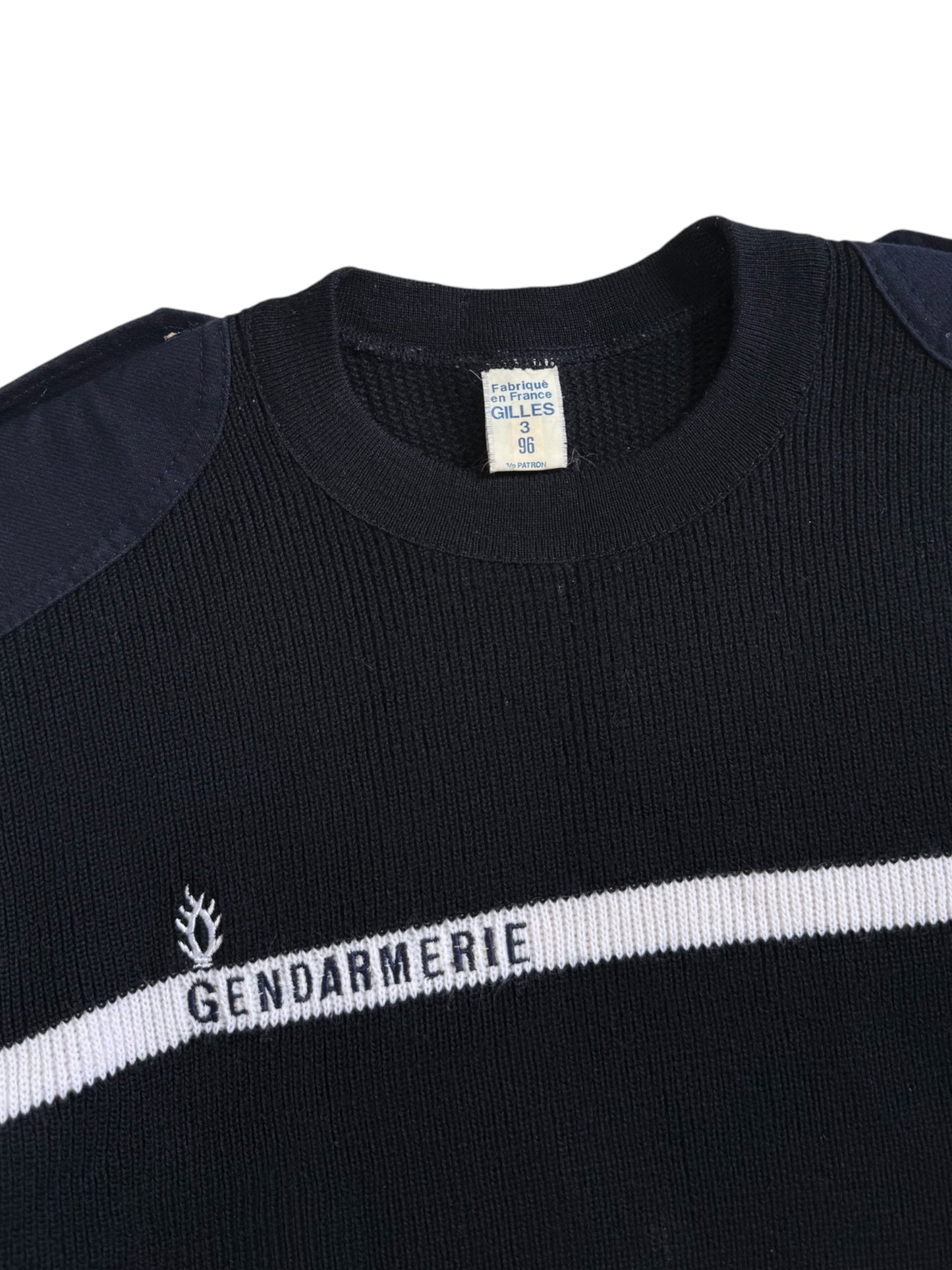 Vintage French Gendarmerie Wool Commando Sweater Made in France Military Knit