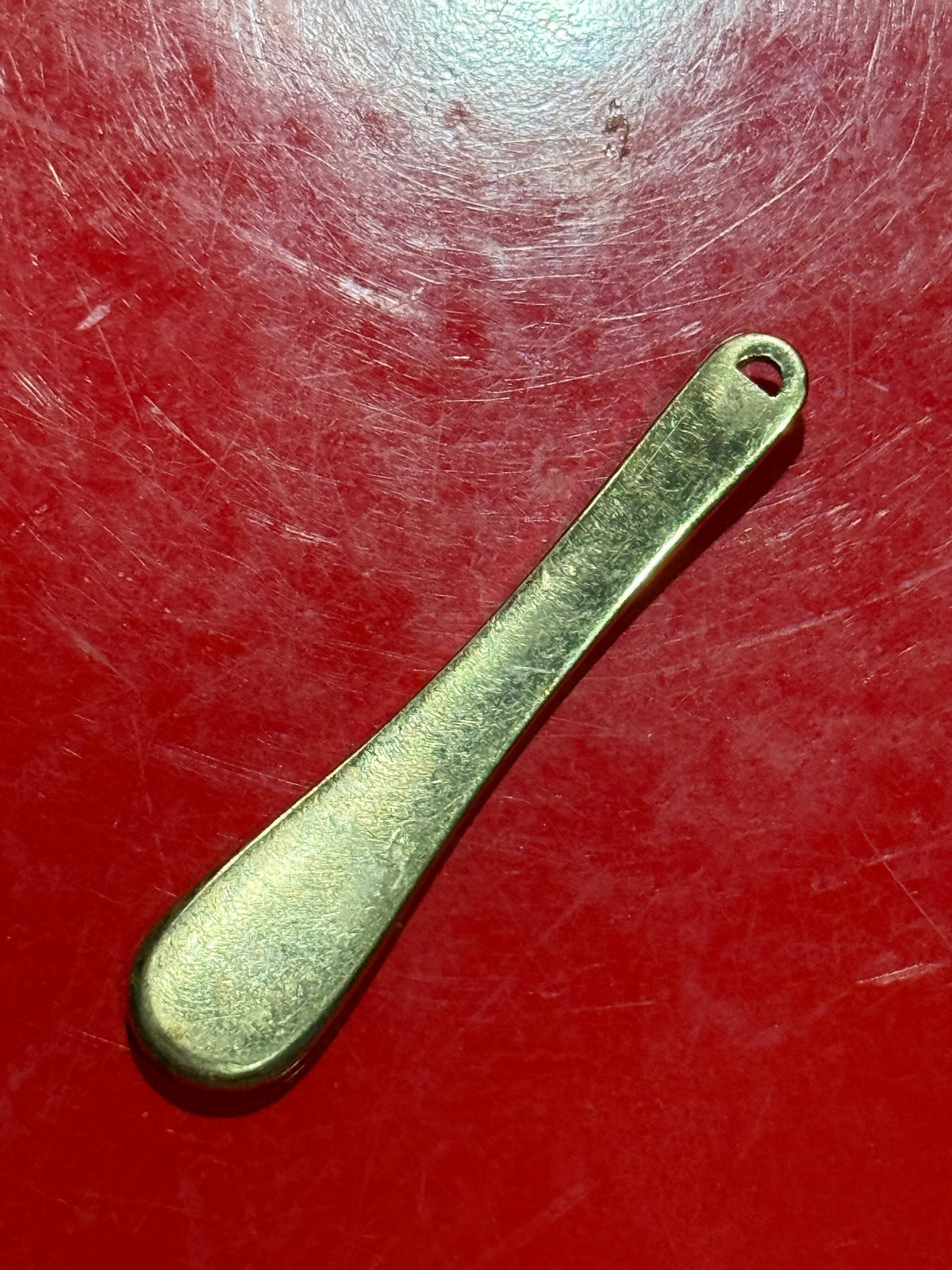 Vintage Christian Dior Gold Tone Mini Cosmetic Spoon Spatula Beauty Accessory