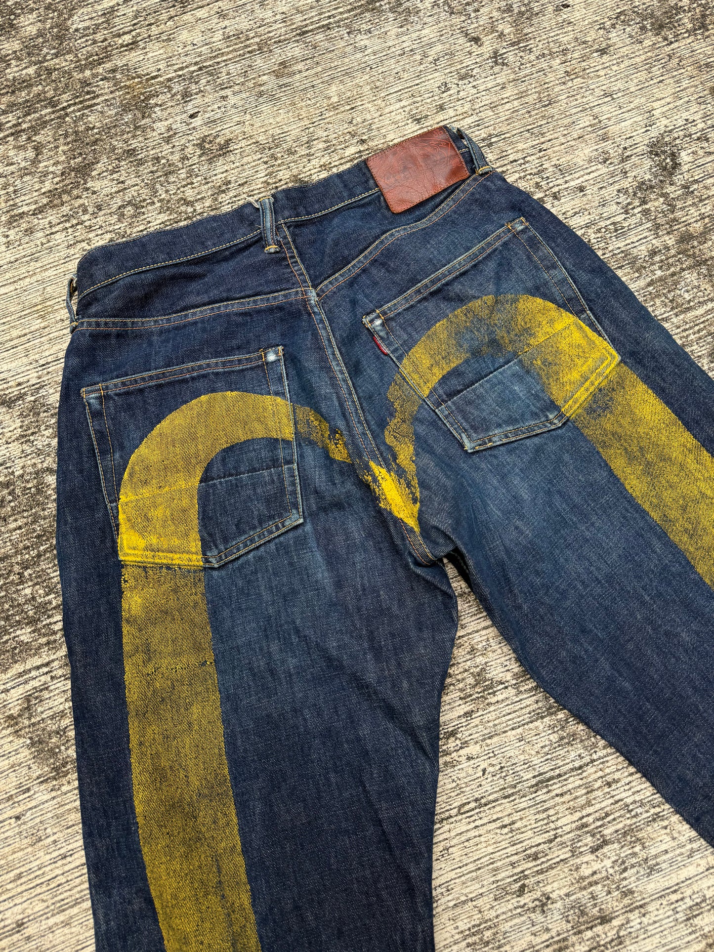Evisu Japan Lot 2001 Selvedge Jeans Yellow Seagull Arcuate