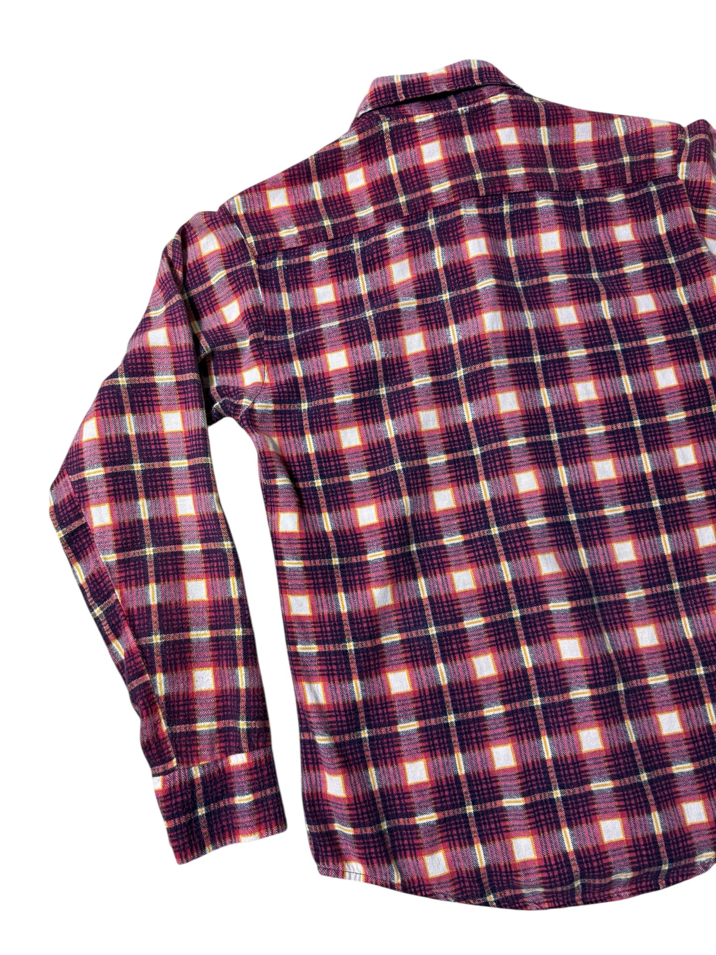 Vintage 1970s Prest-Rite Plaid Flannel Shirt Permanent Press USA Made
