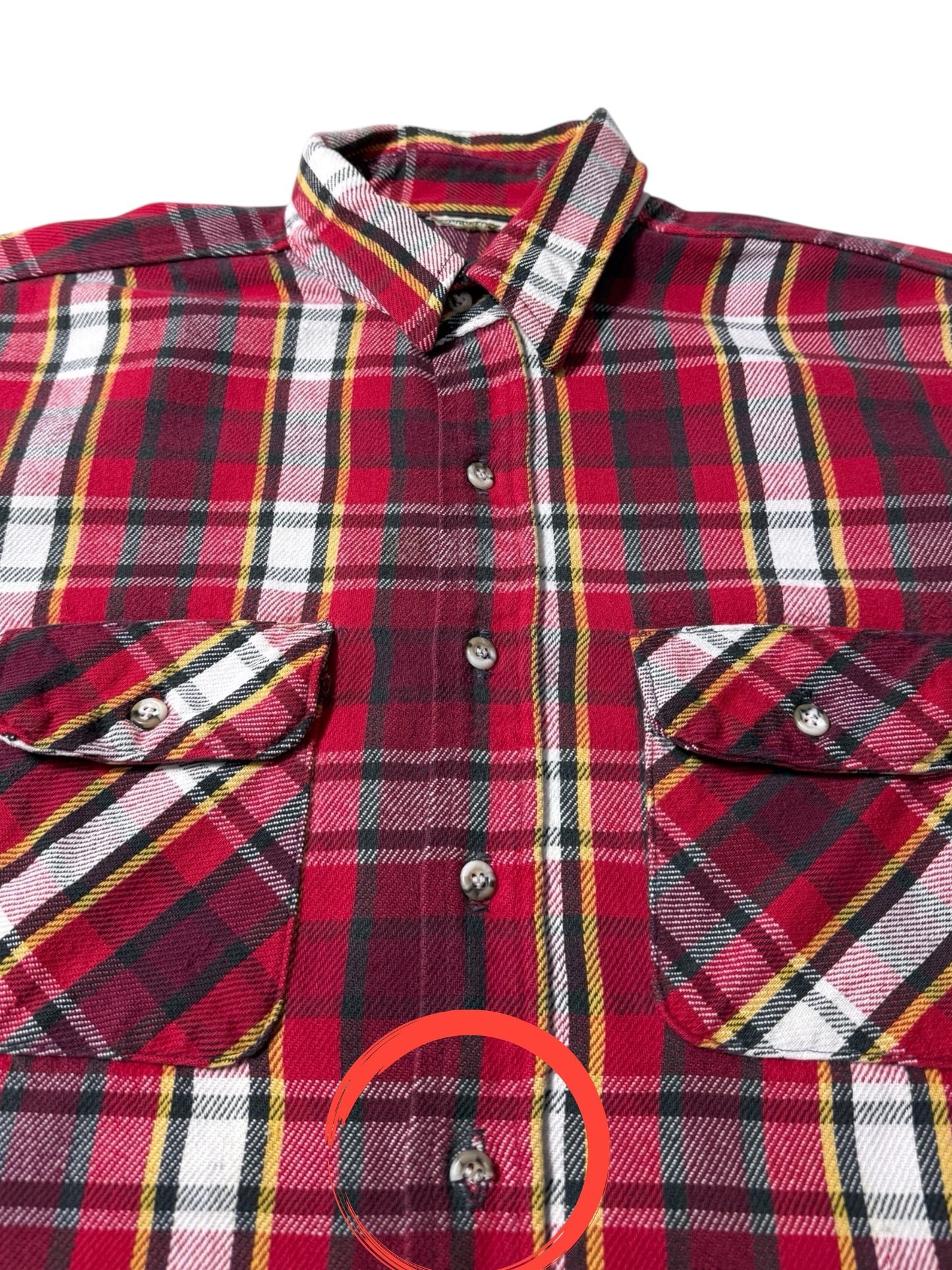Vintage 1990s Five Brother Plaid Flannel Shirt Heavyweight Workwear