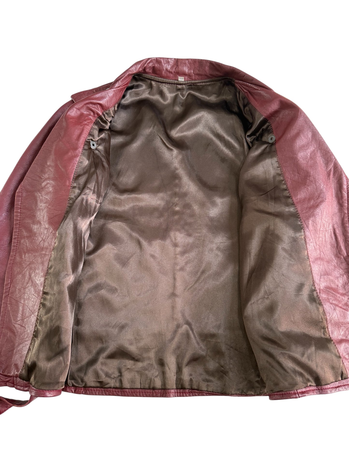 Vintage Burgundy Leather Biker Jacket Women’s Motorcycle Jacket