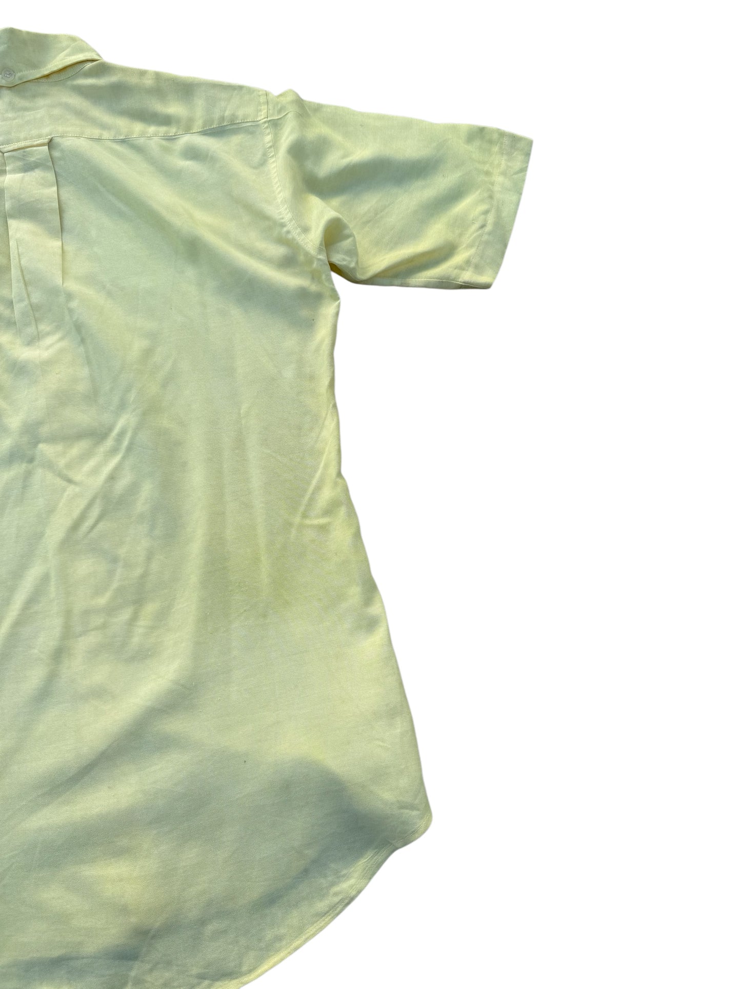 Vintage 70s–80s FANCYING Yellow Button-Down Short Sleeve Shirt