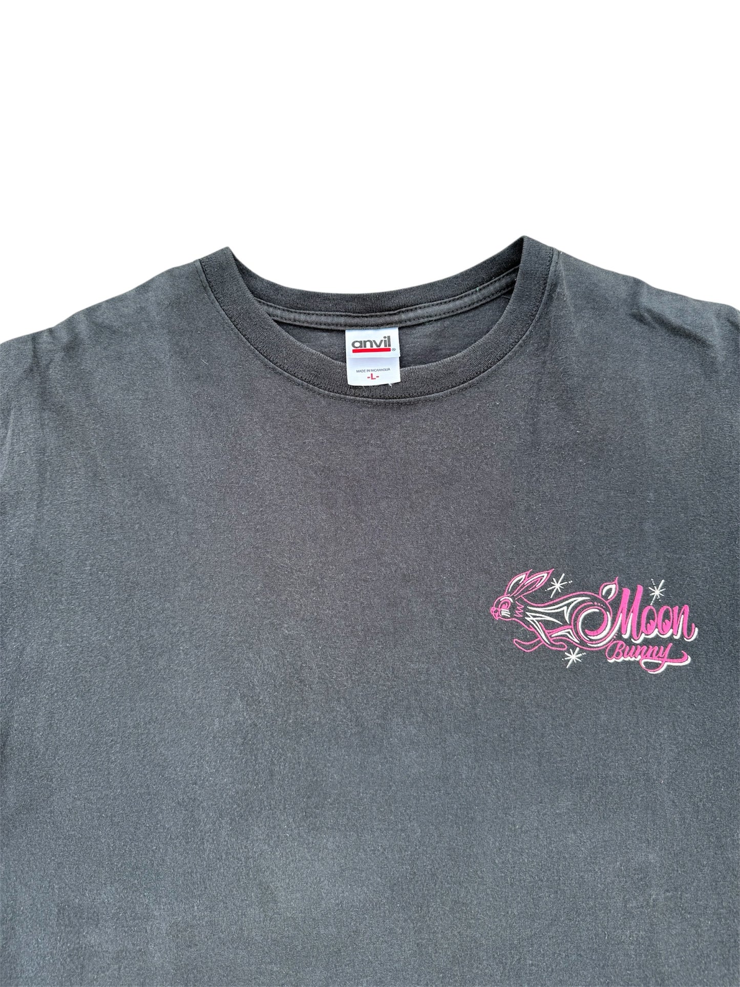 Vintage Y2K Mooneyes Bunny Pinstripe Graphic Tshirt