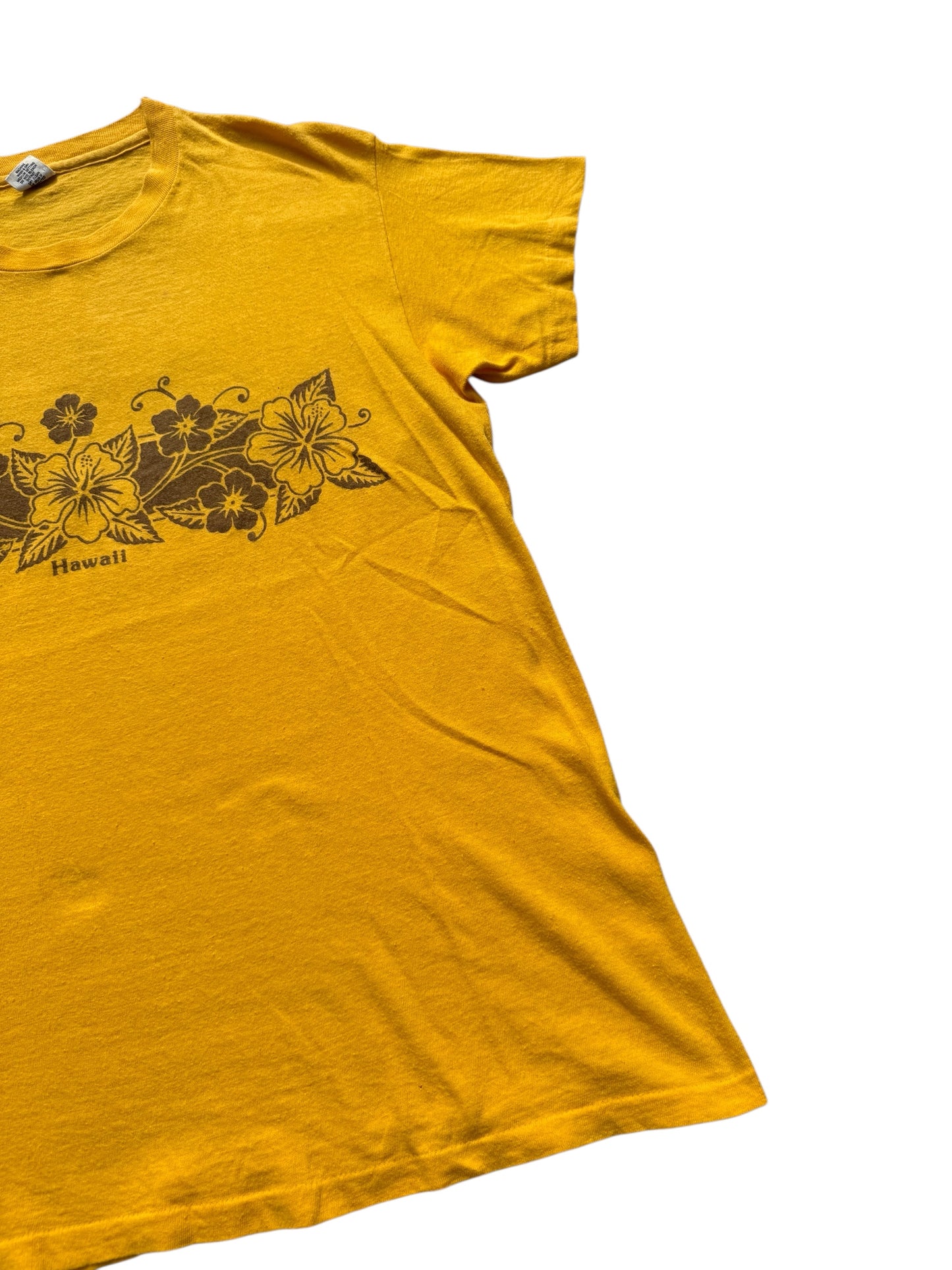Vintage 70s Hanes Hawaii Hibiscus Tshirt Made in USA
