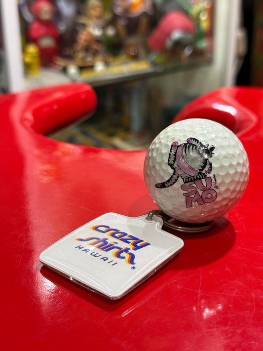 Vintage Crazy Shirts Hawaii B. Kliban Cat Golf Ball & Keychain Lot