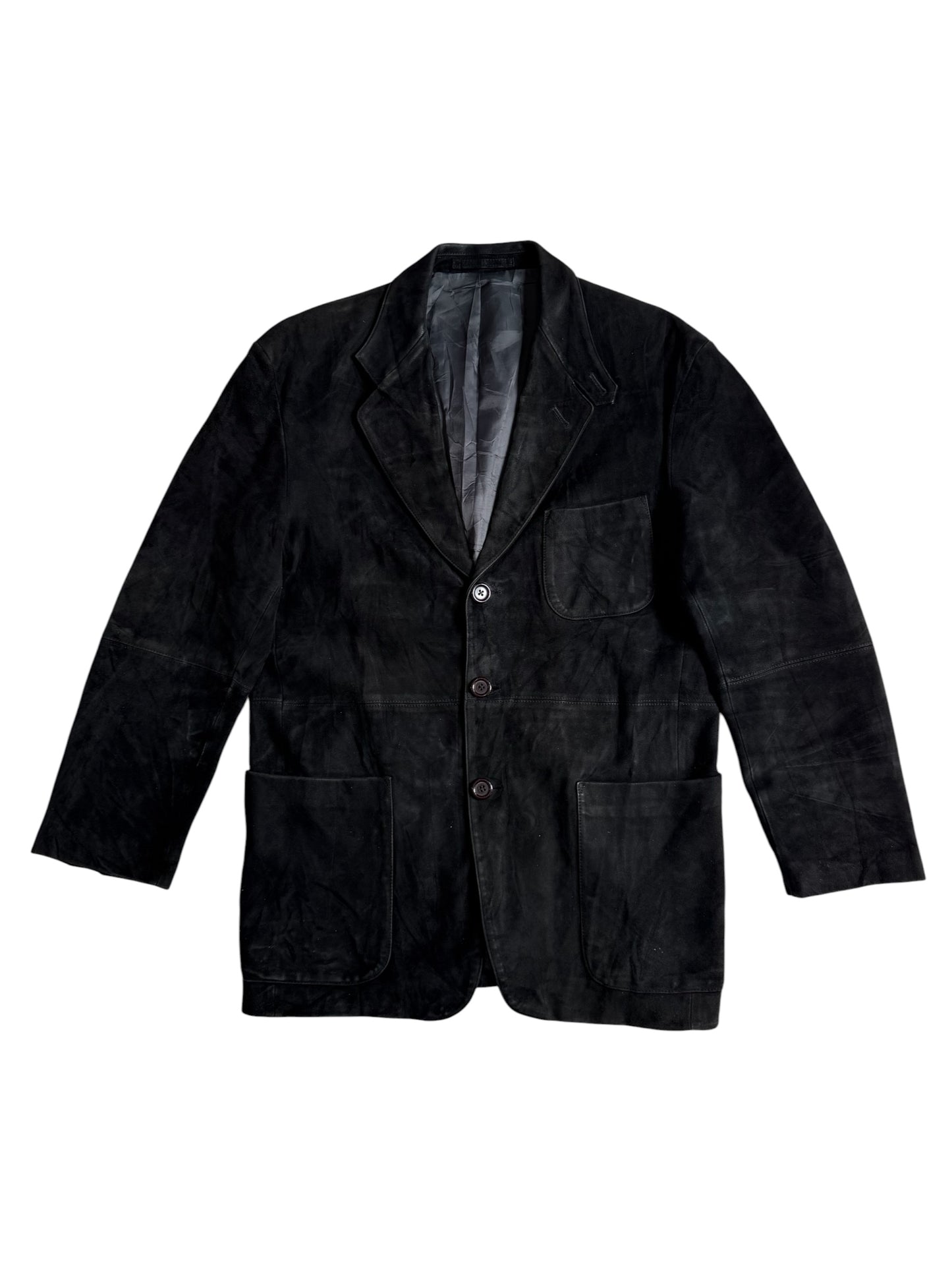 Vintage J. Morgan Black Suede Leather Blazer Jacket