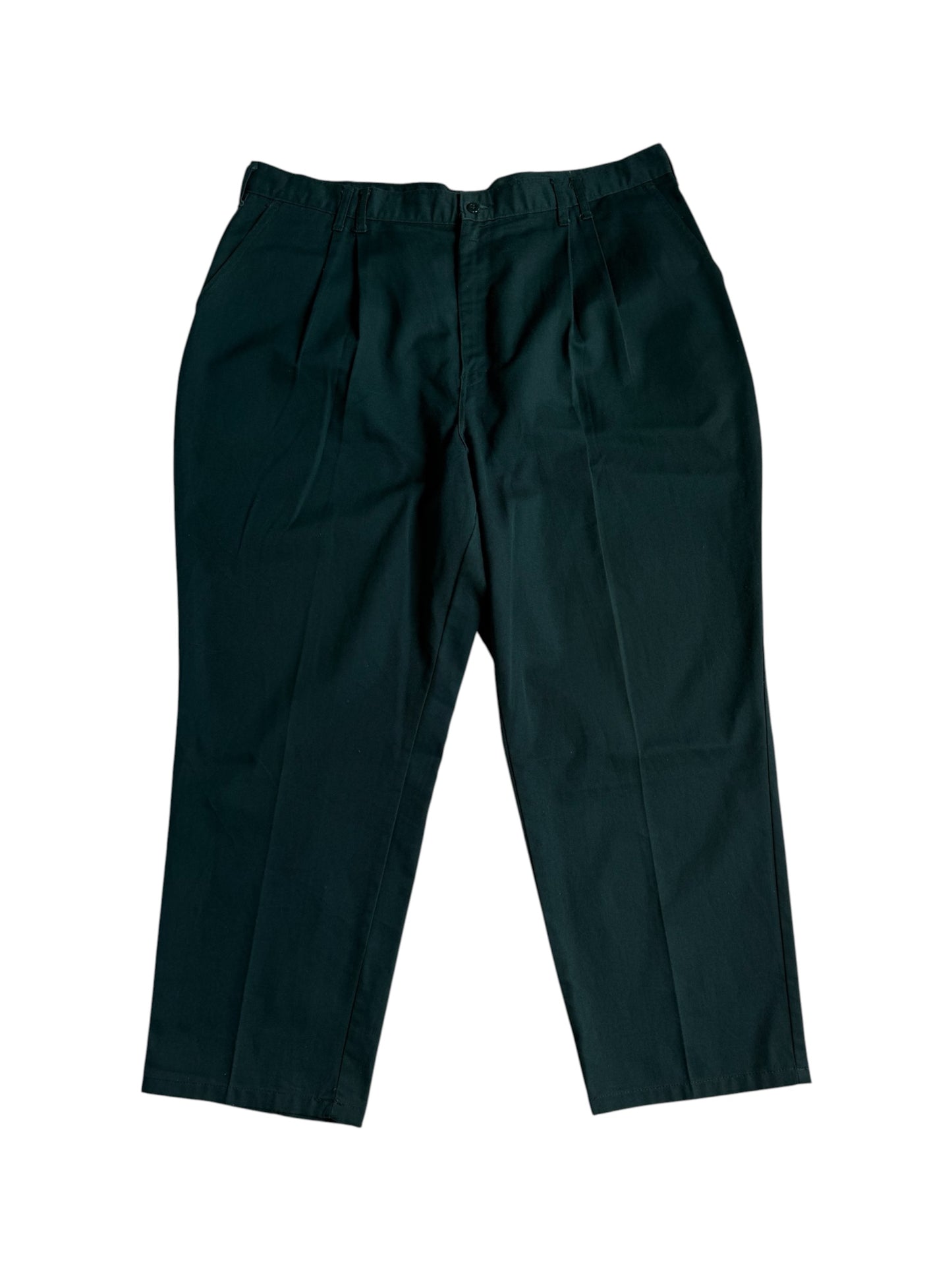 Vintage Dickies Green Work Pants Pleated Trousers USA