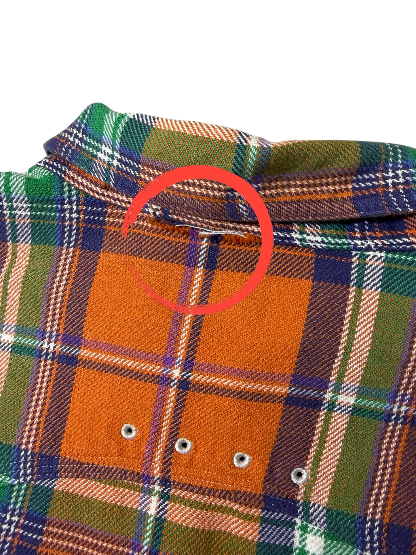 Vintage Polo Ralph Lauren Orange Plaid Flannel Shirt