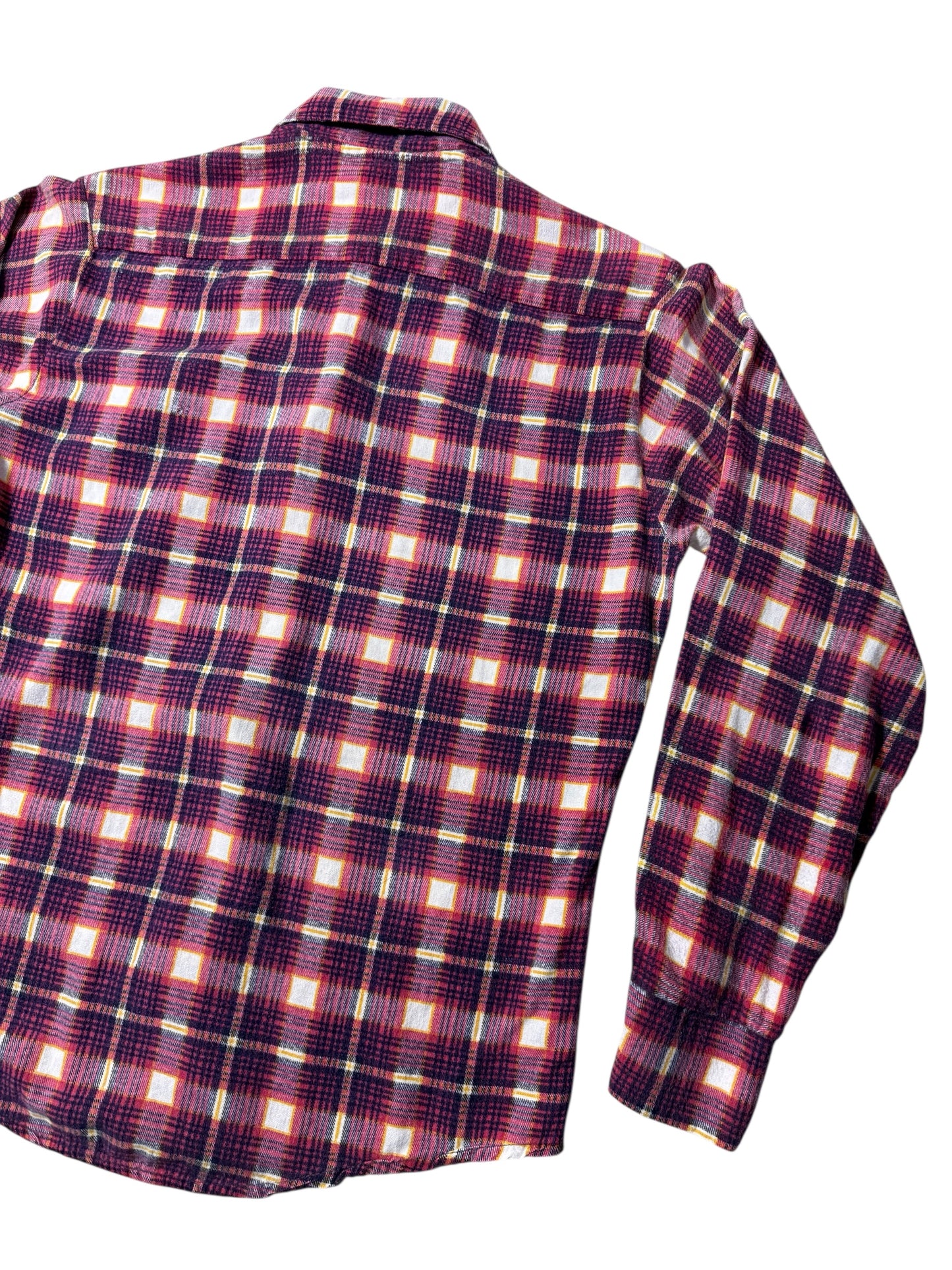 Vintage 1970s Prest-Rite Plaid Flannel Shirt Permanent Press USA Made