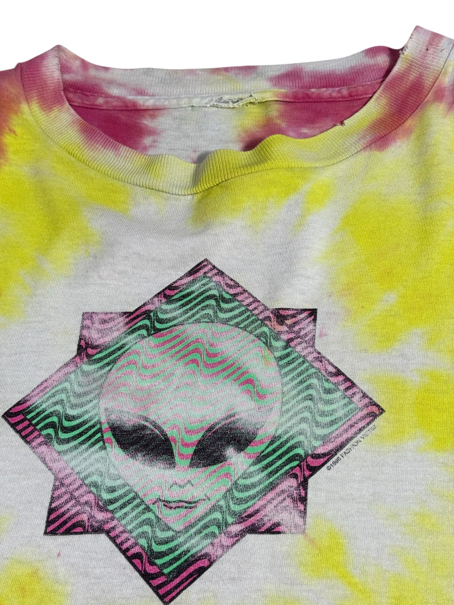Vintage 1996 Fashion Victim Alien Tie Dye Tshirt Psychedelic Graphic