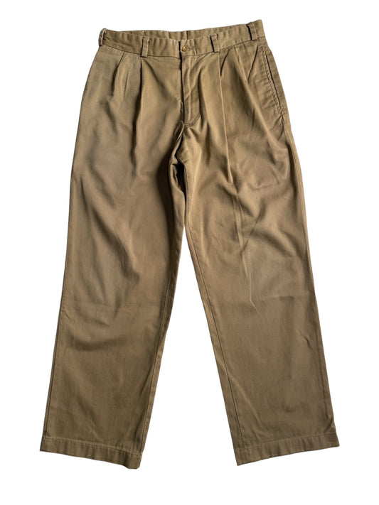 Vintage Bills Khakis USA Pleated Chino Pants Khaki Cotton Trousers