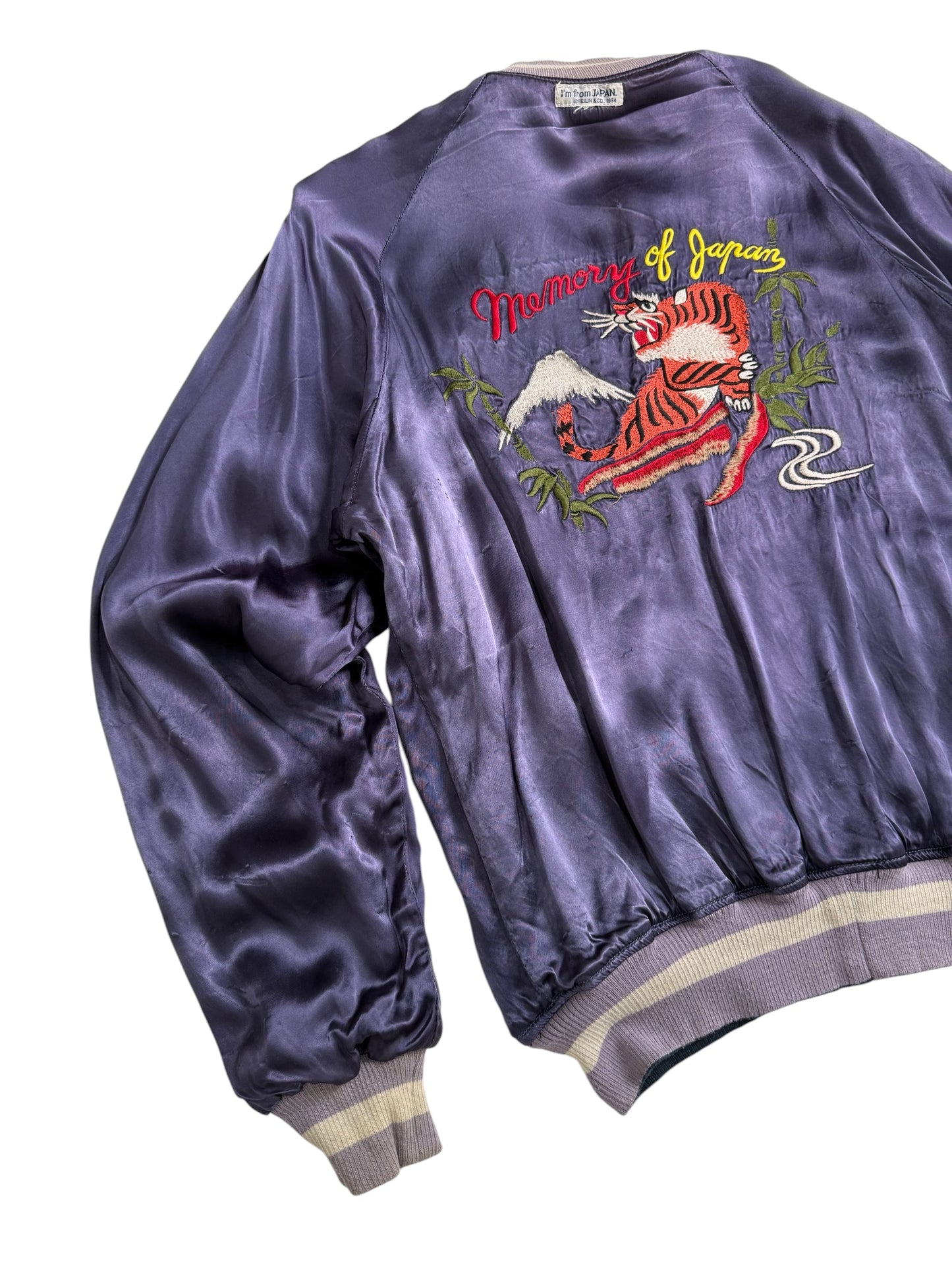 Vintage Seilin & Co Japan Reversible Rayon Sukajan Souvenir Jacket Embroidery