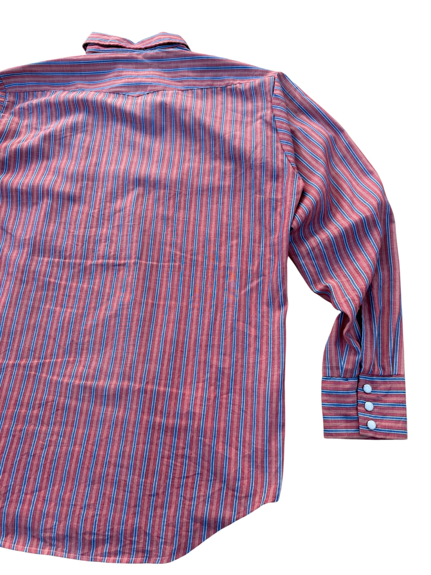 Vintage 70s–80s Western Snap Button Stripe Shirt Permanent Press