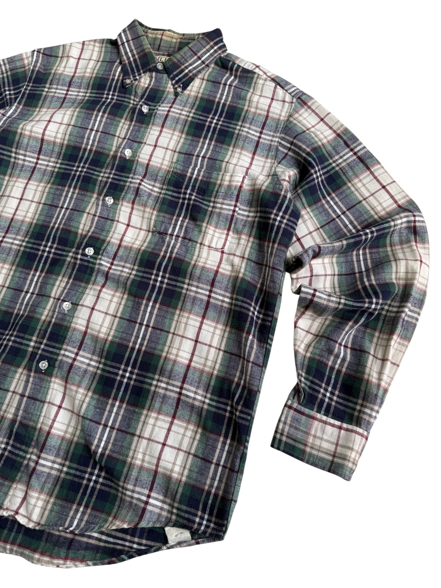 Vintage 90s LL Bean Made in USA Button Down Flannel Shirt Plaid