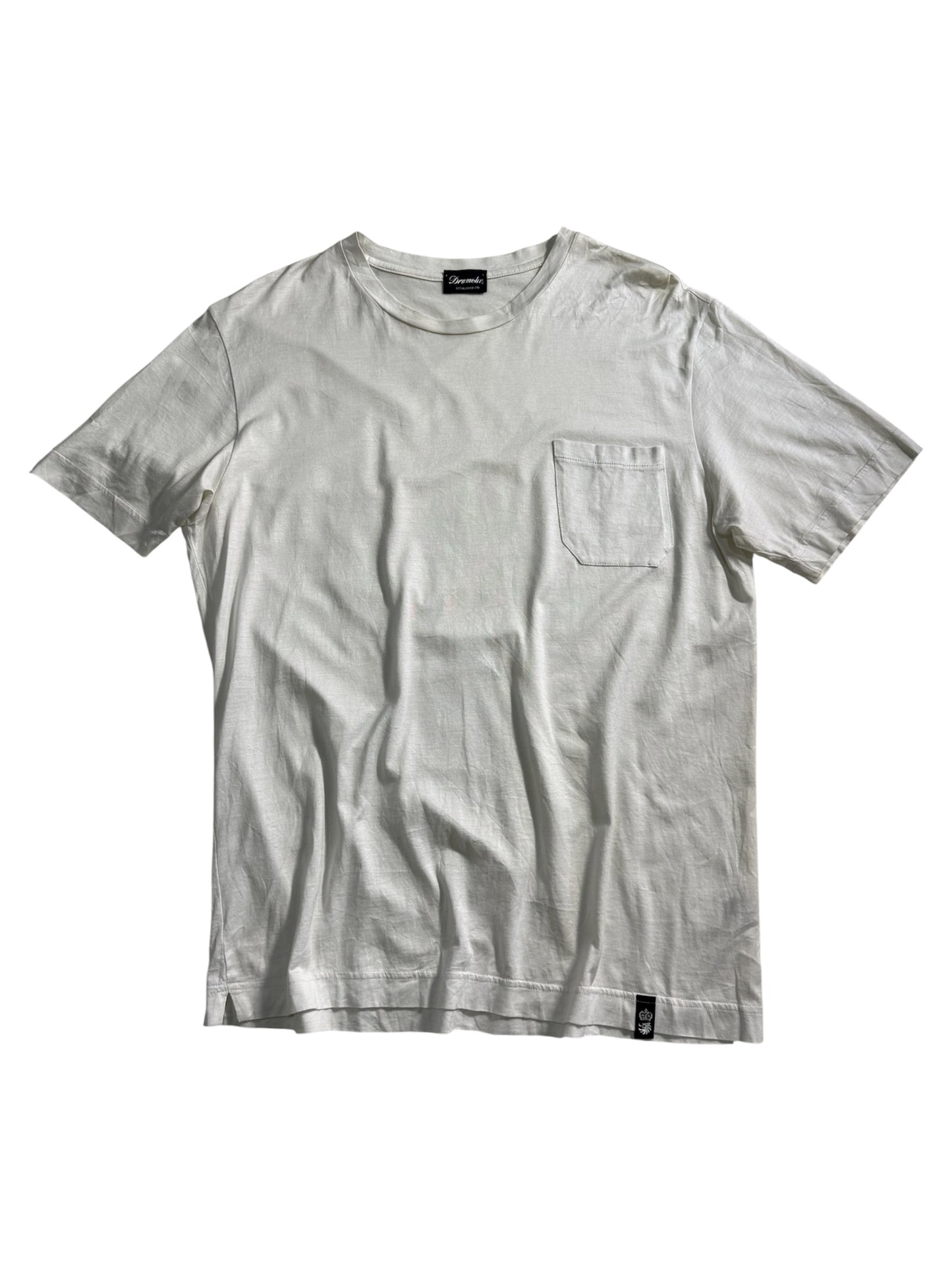 Drumohr Pocket Tshirt White Minimal Made in Italy