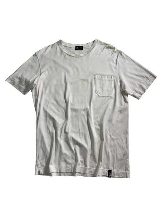 Drumohr Pocket Tshirt White Minimal Made in Italy