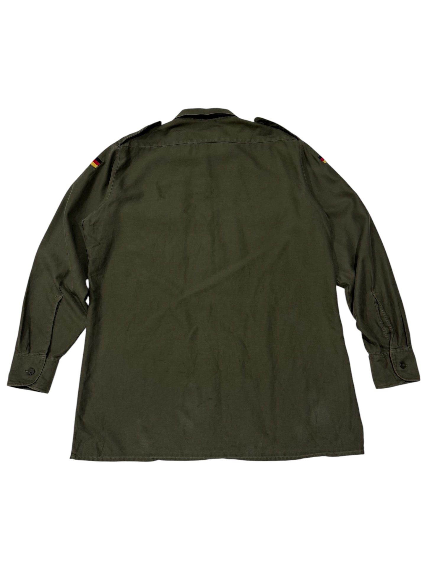 Vintage 1987 West German Army Field Shirt Olive Drab Bundeswehr Feuchter Ringelai