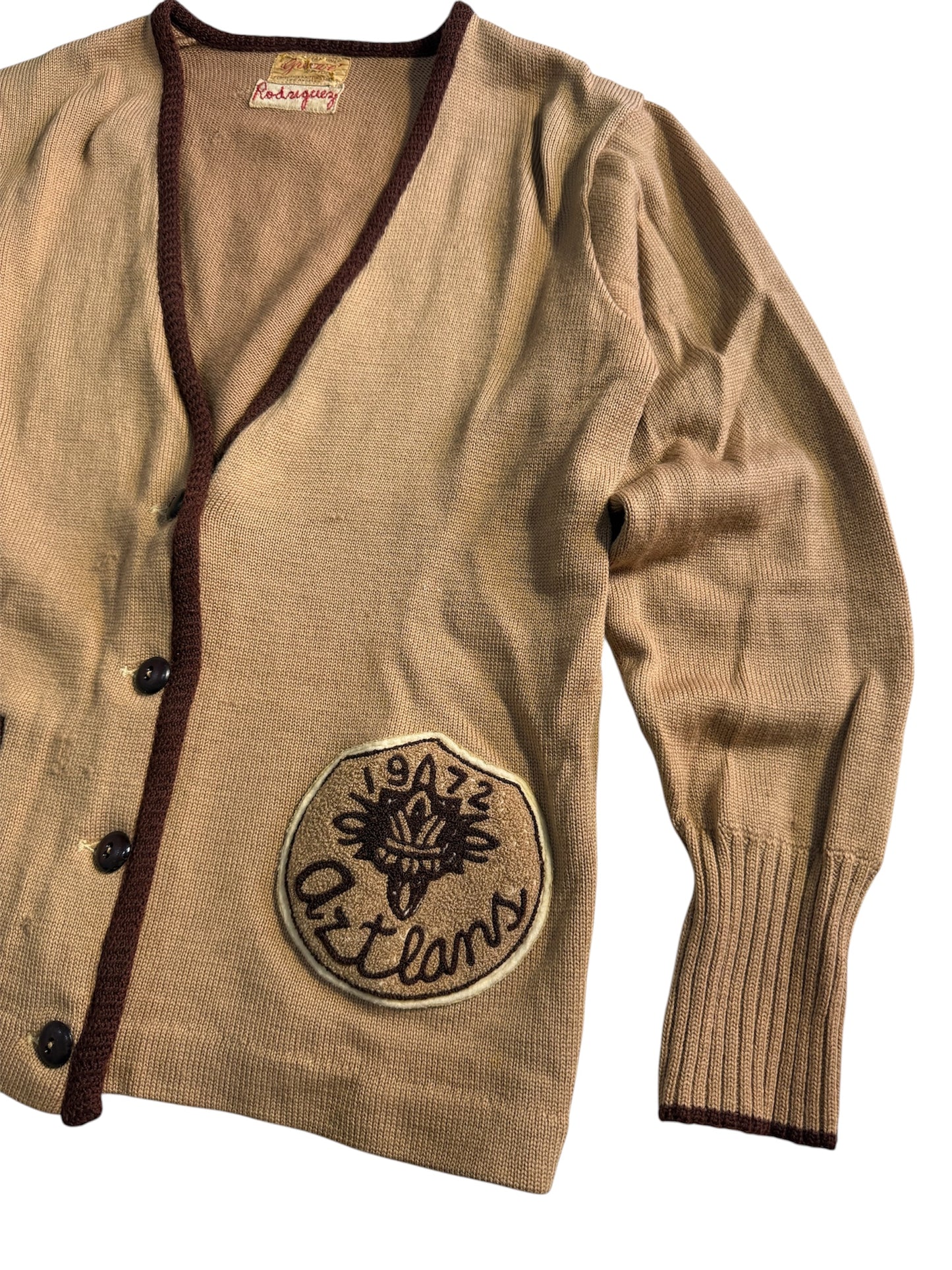 Vintage 1972 Aztlan Varsity Knit Cardigan