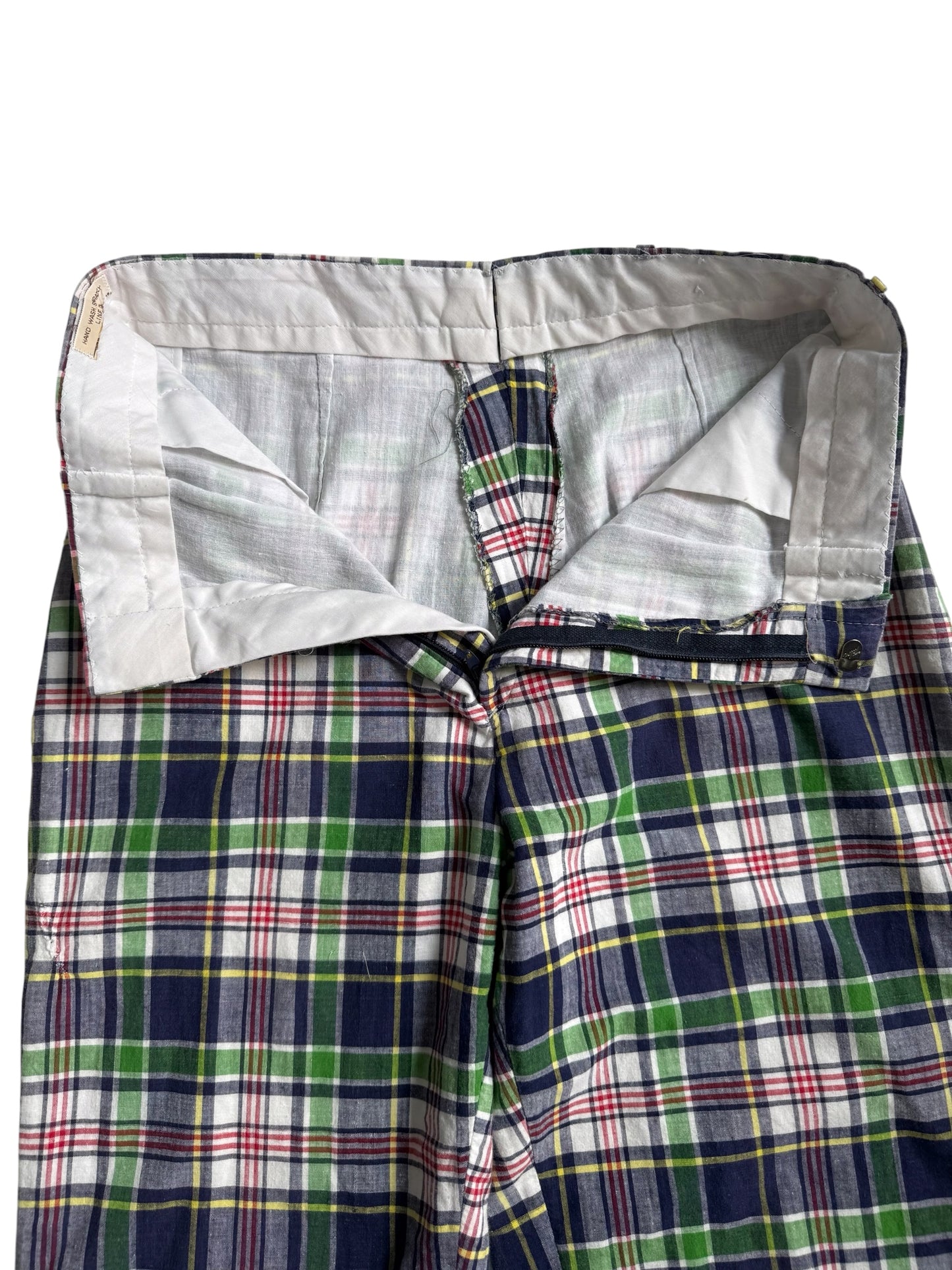 Vintage 1970s-80s Plaid Cotton Pants