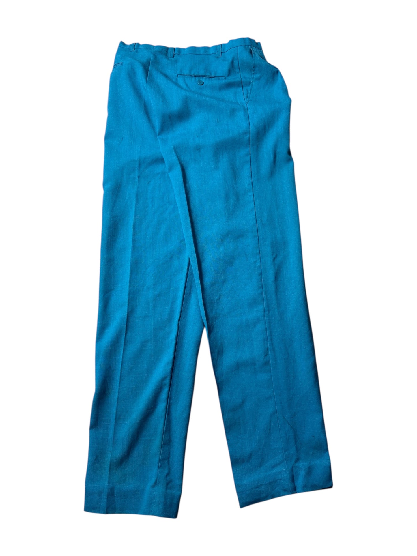 Vintage Cotler Pleated Trousers Teal Blue Classic American Slacks