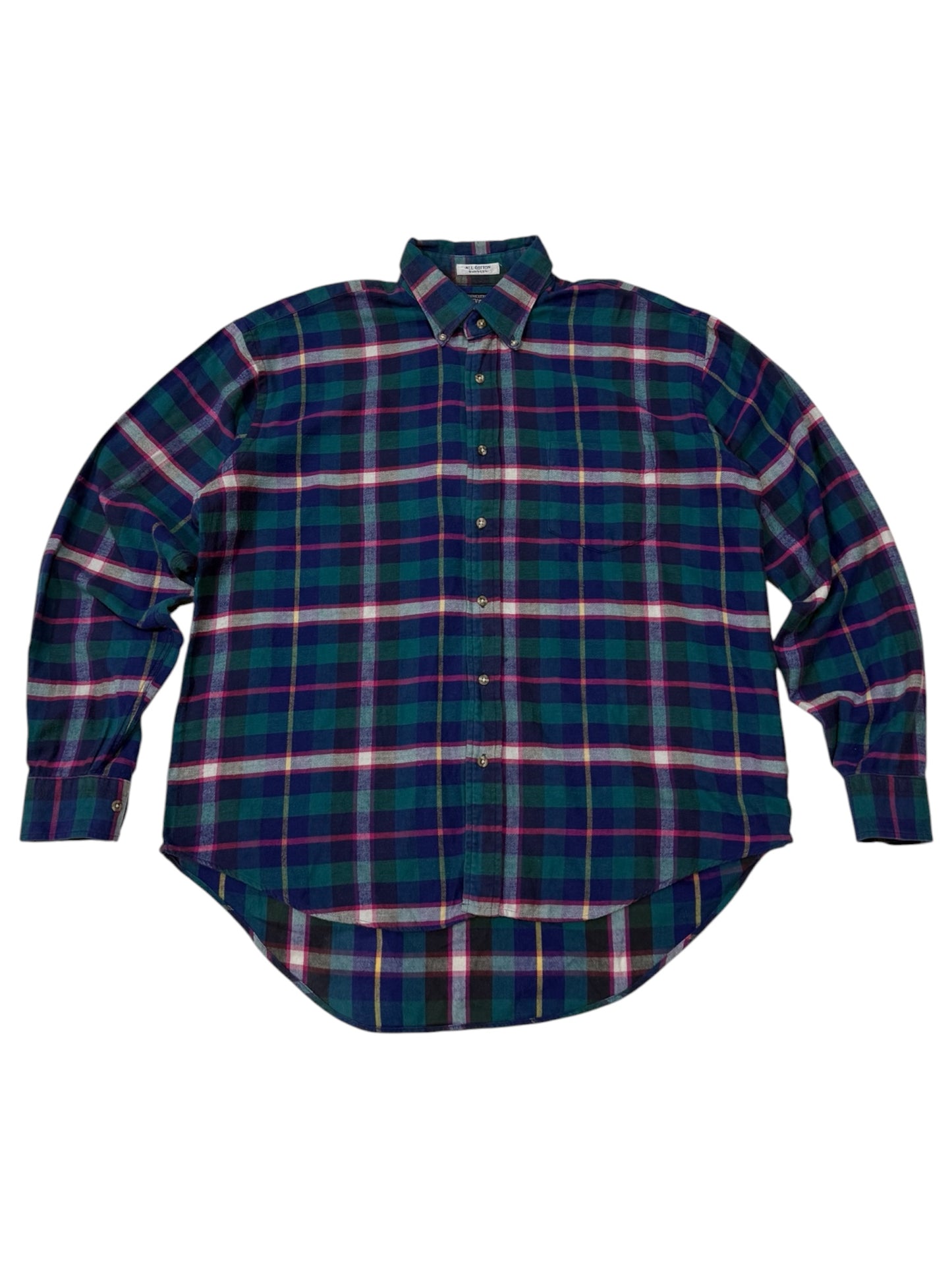 Vintage 1990s Kearney House Plaid Flannel Shirt Made in USA