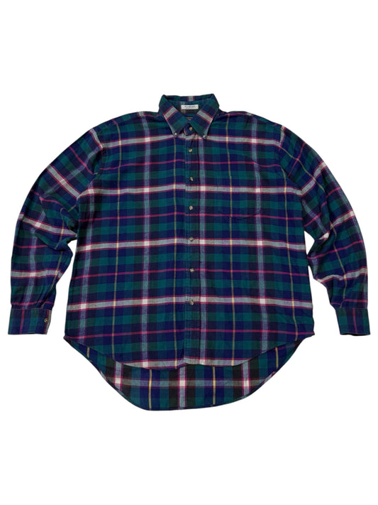 Vintage 1990s Kearney House Plaid Flannel Shirt Made in USA