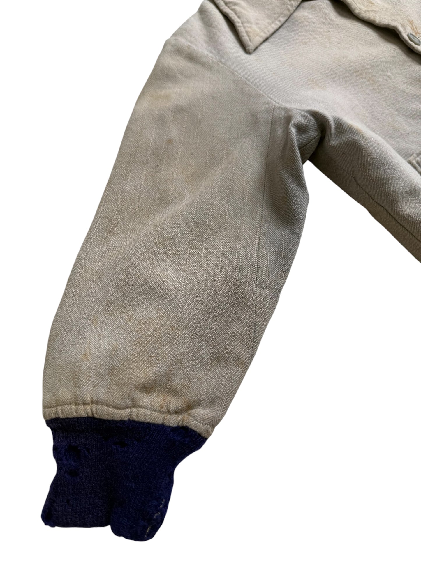 Vintage 1940s–50s European Childrens Herringbone Twill Work Jacket