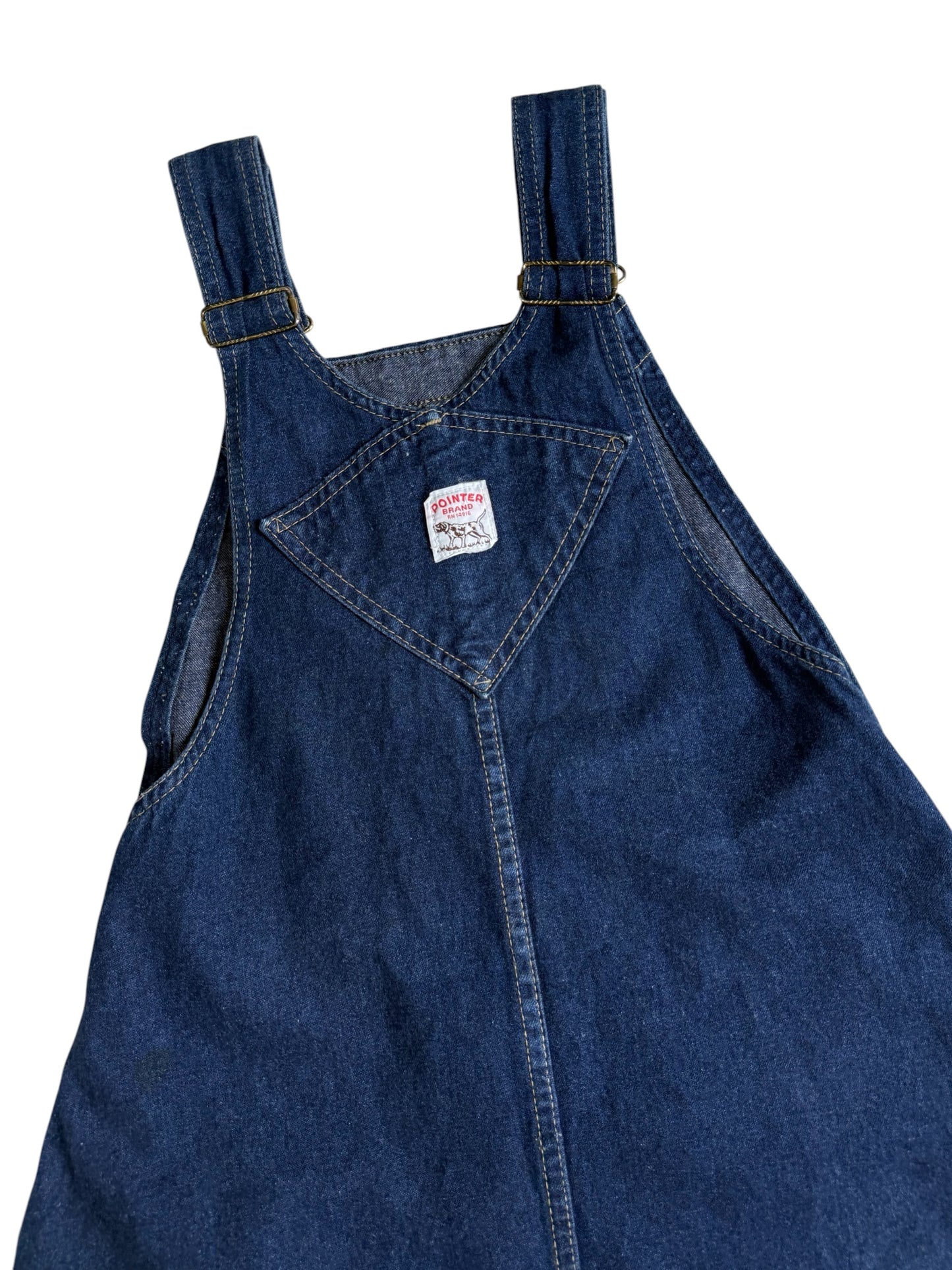 Vintage 80s 90s Pointer Brand Denim Overall Dress Made in USA