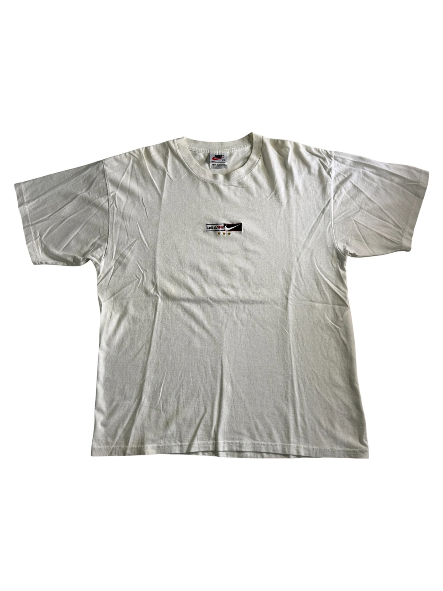 Vintage 1996 Nike Usa Embroidered Block Logo Tshirt
