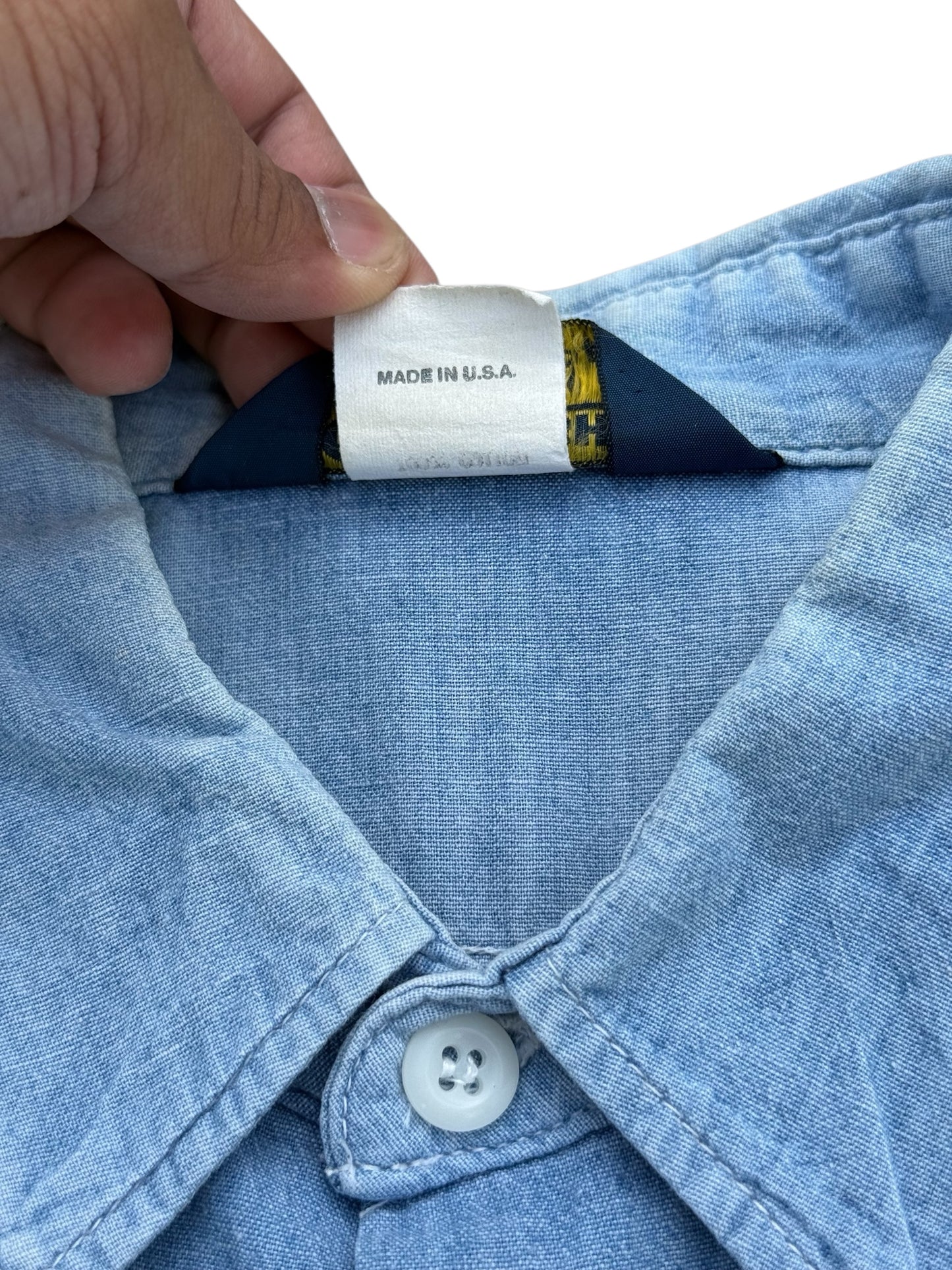 Vintage 1970s-80s OshKosh B’gosh Made in USA Chambray Work Shirt