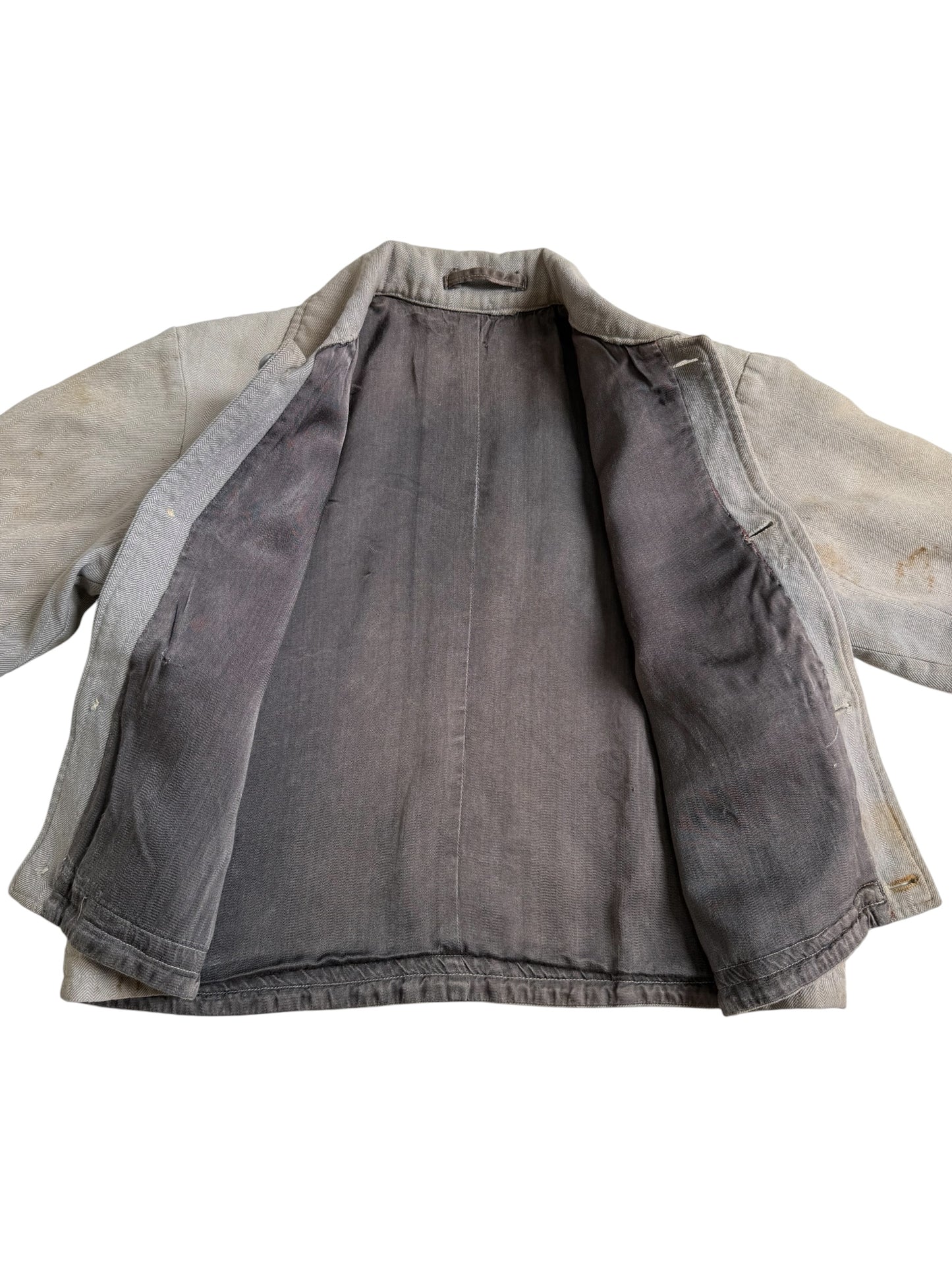 Vintage 1940s–50s European Childrens Herringbone Twill Work Jacket