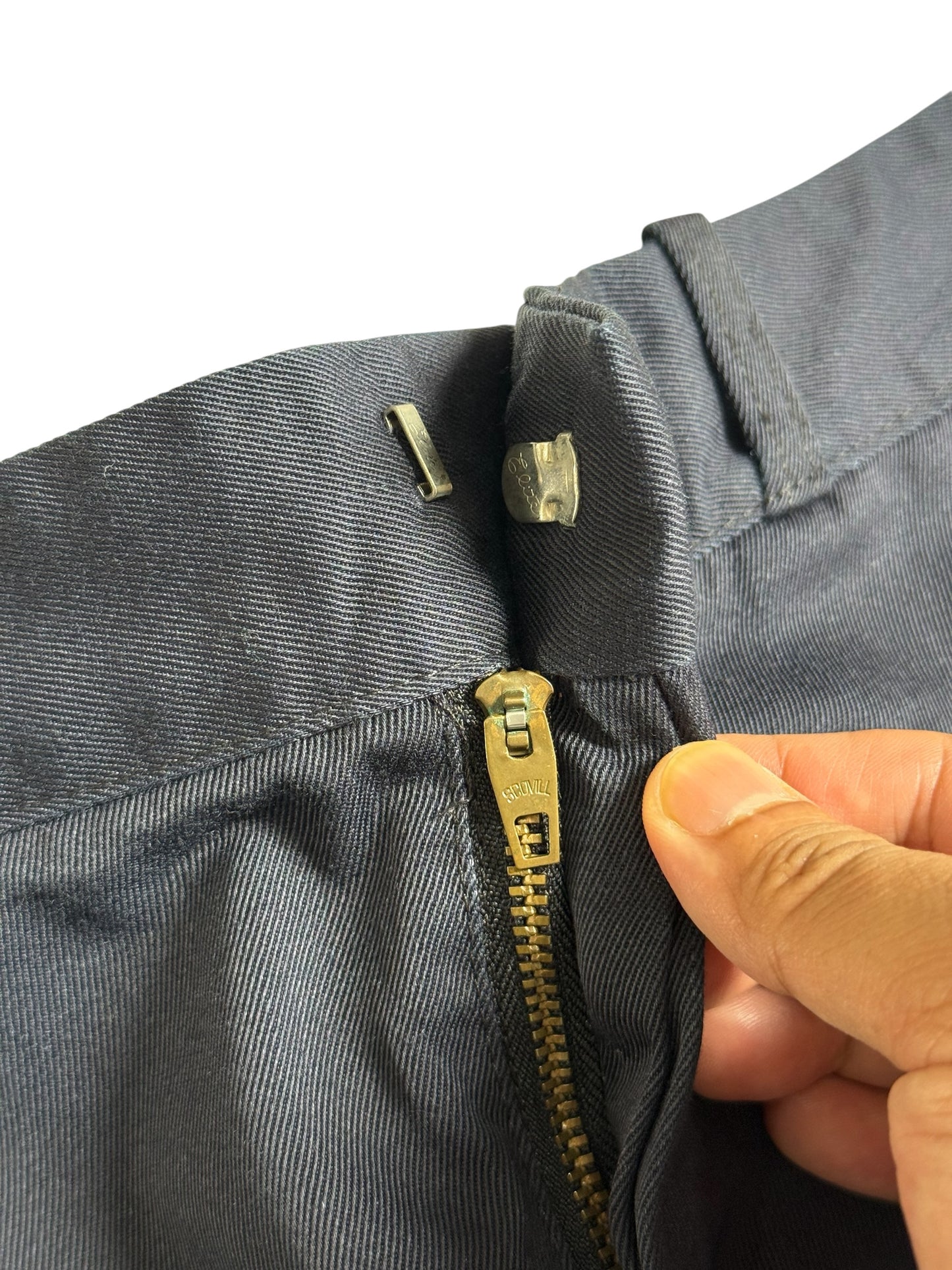 Vintage USA Made Navy Work Pants Scovill Zip Carpenter Utility Trousers