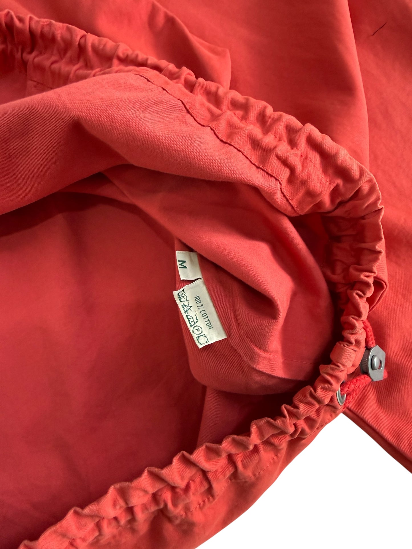 Vintage Red Cotton Anorak Pullover Jacket Made in EEC