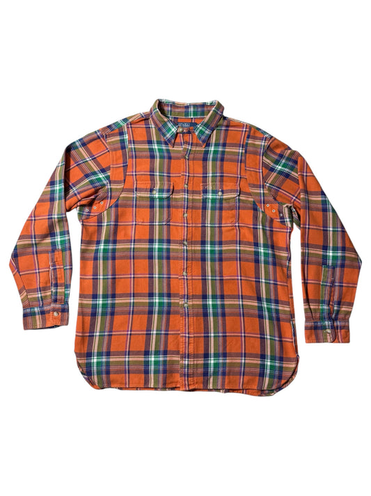 Vintage Polo Ralph Lauren Orange Plaid Flannel Shirt