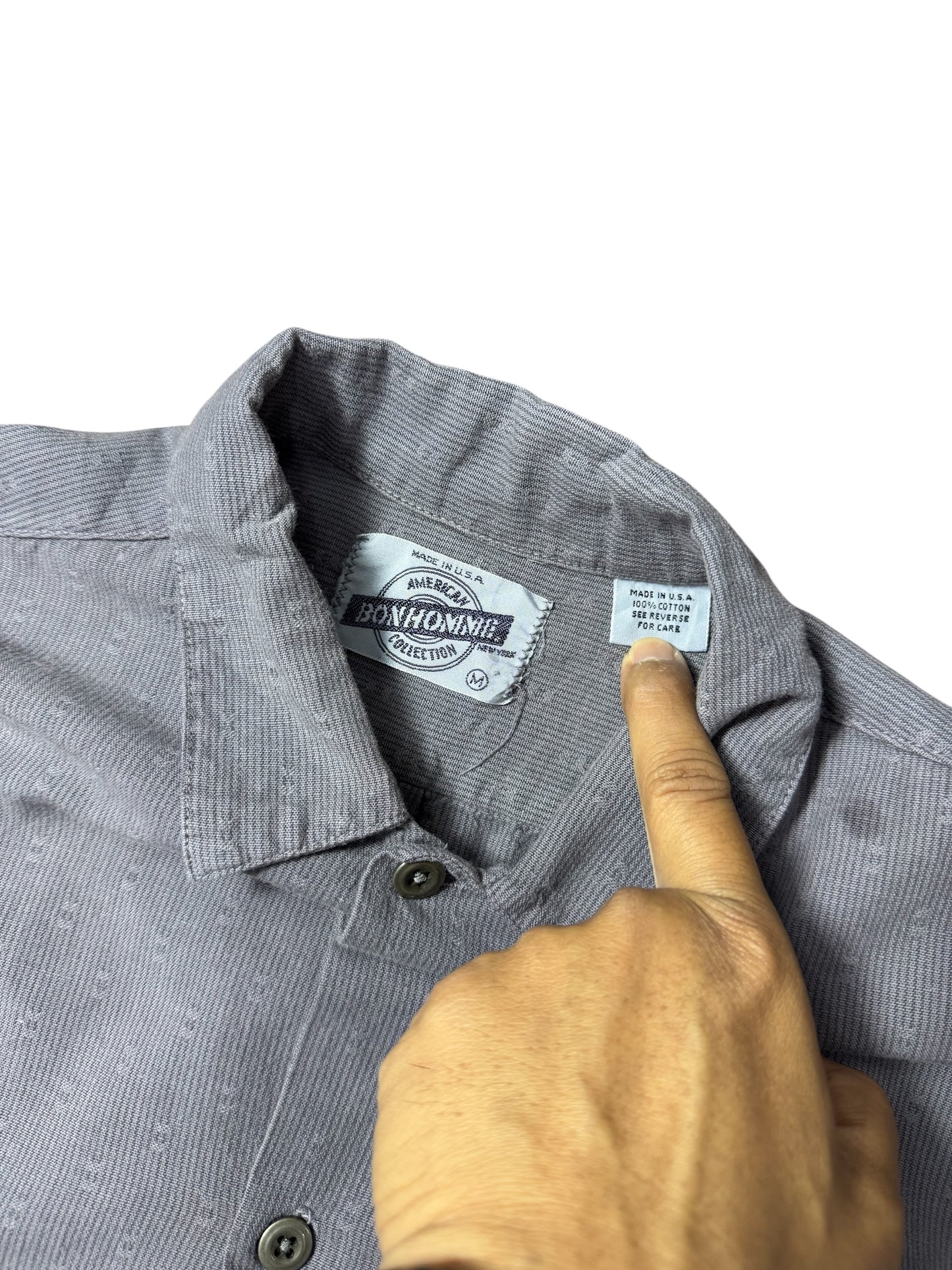 Vintage 1980s–90s BON HOMME USA Made Cotton Utility Shirt