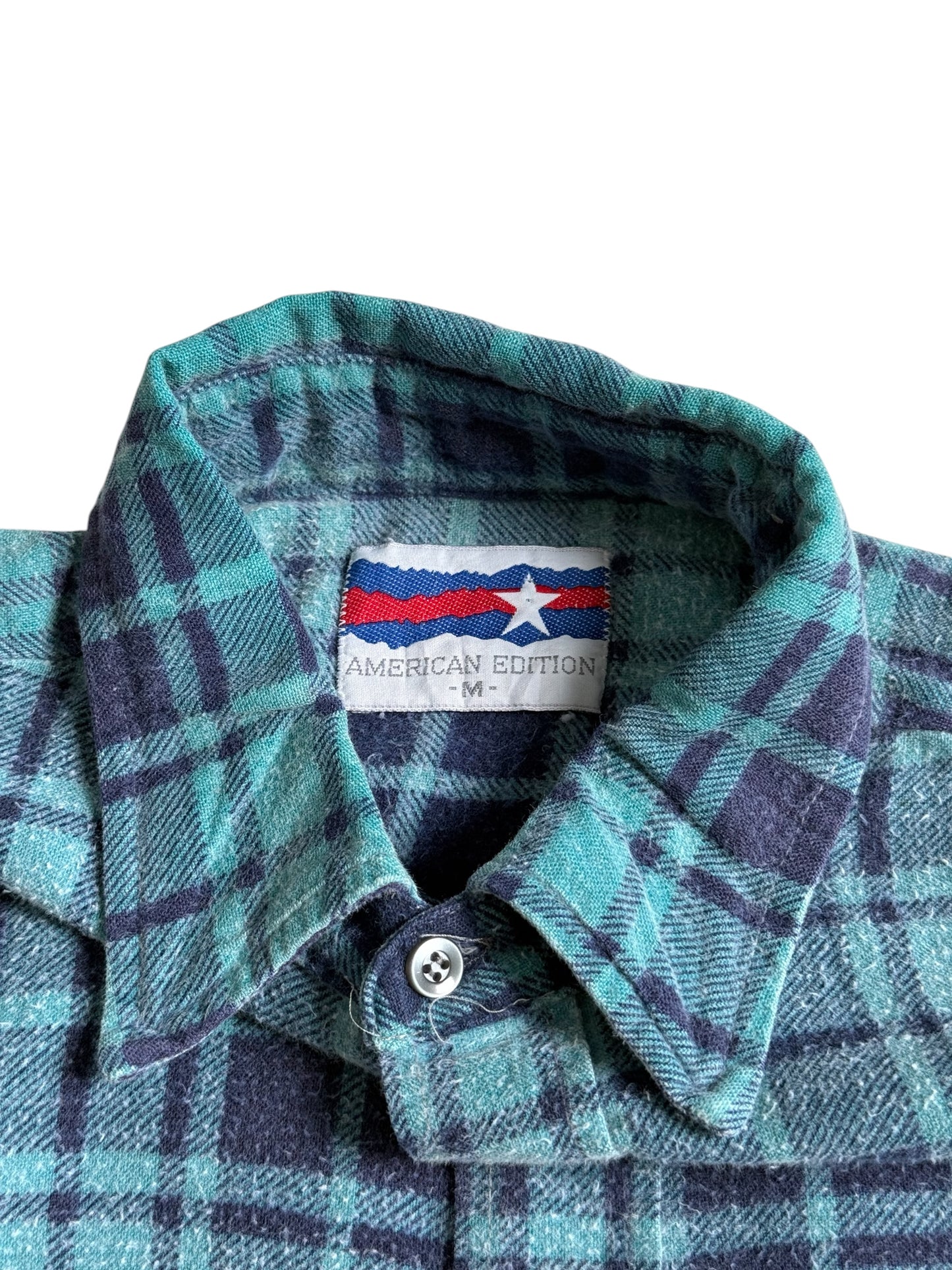 Vintage American Edition Plaid Flannel Shirt Brushed Cotton Workwear