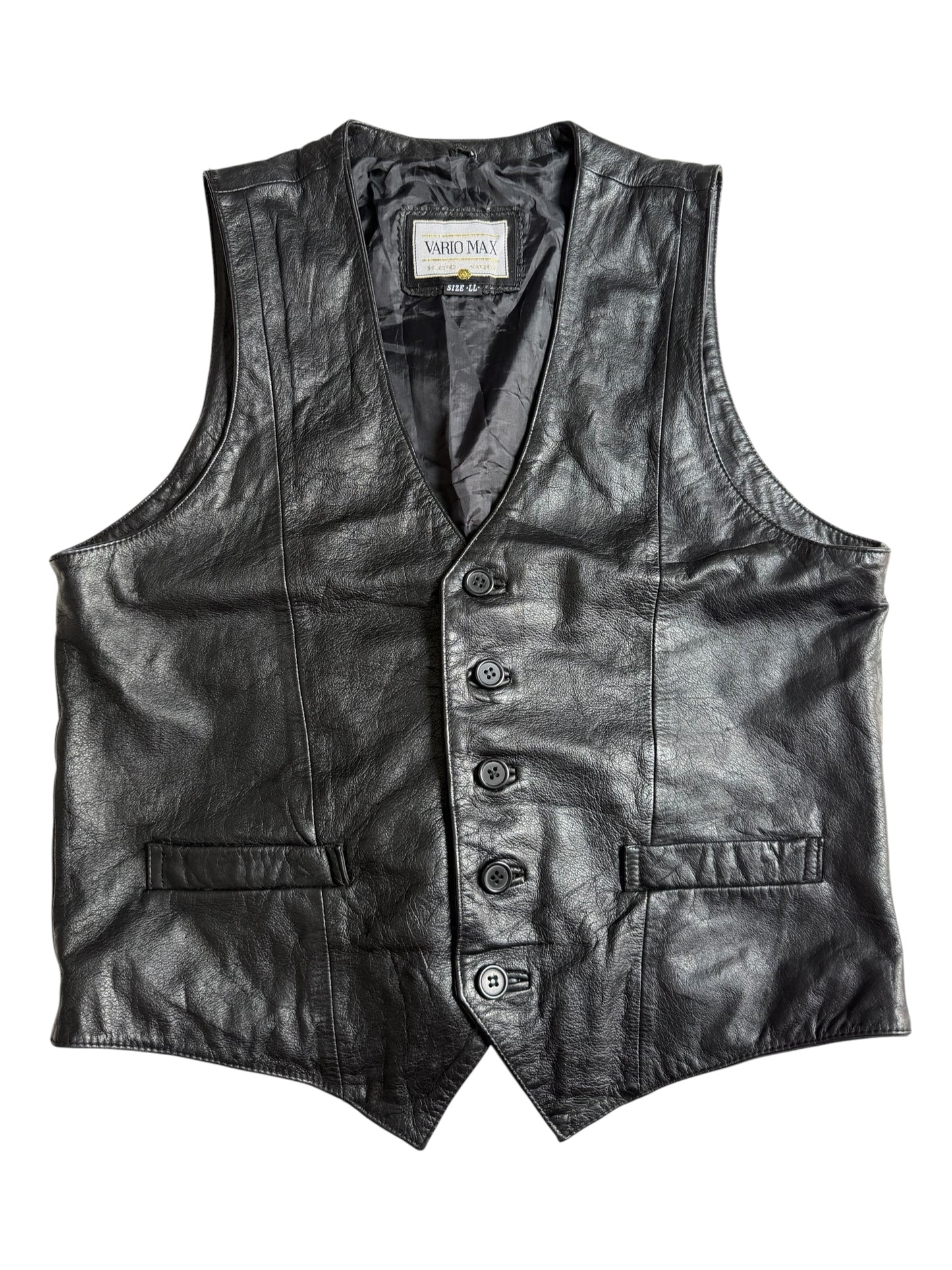 Vintage Vario Max Black Leather Vest